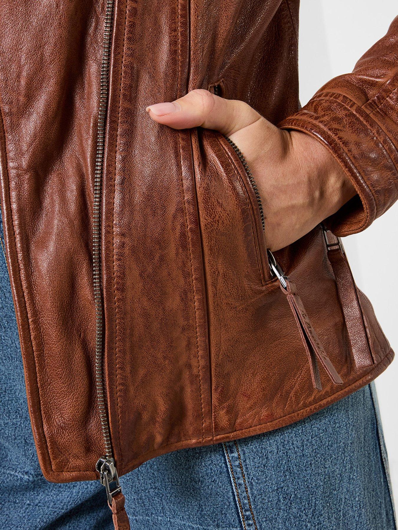 Joe Browns Joes Favourite Leather Jacket - Brown | Littlewoods