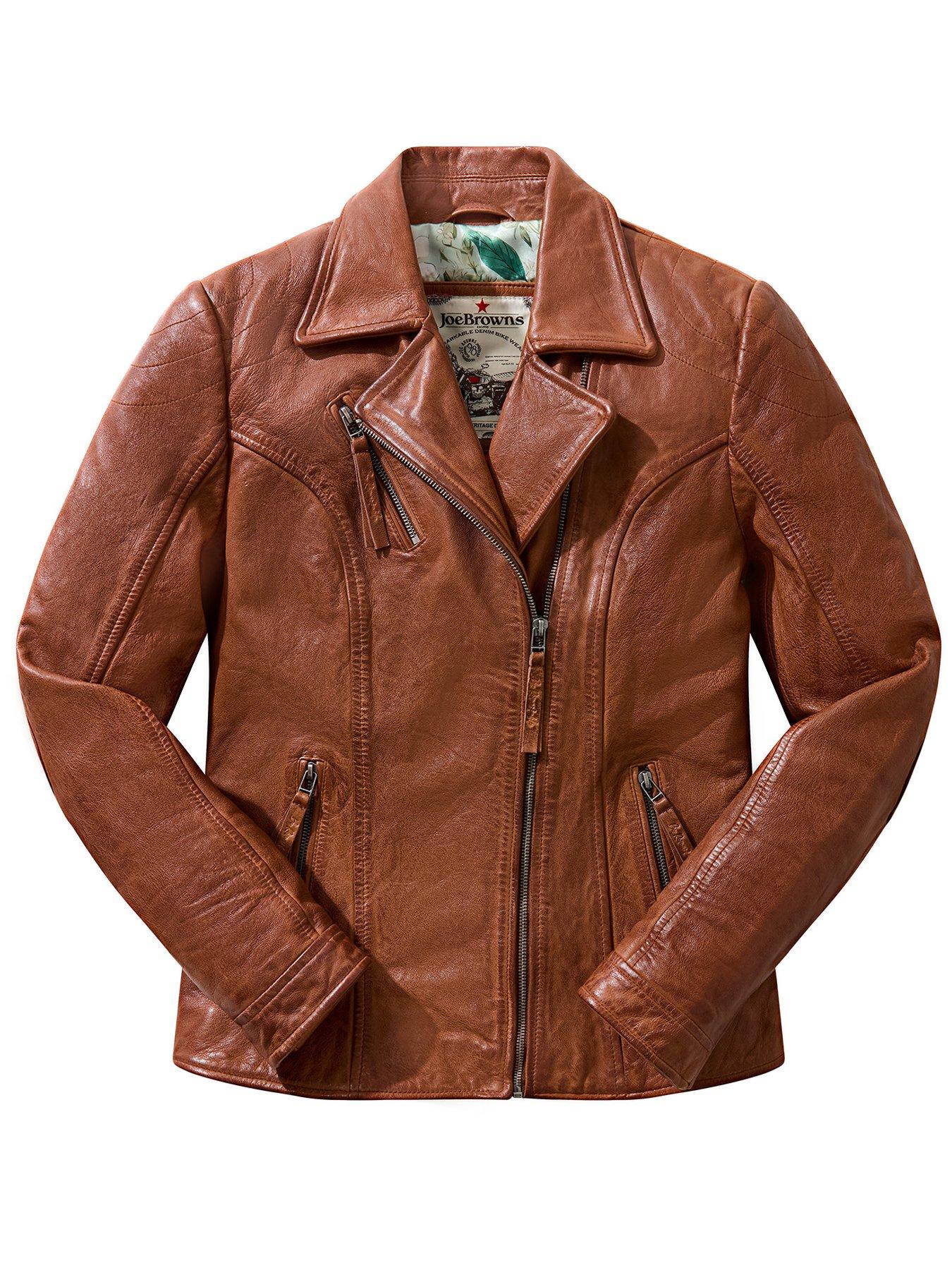 Joe Browns Joes Favourite Leather Jacket - Brown | Littlewoods