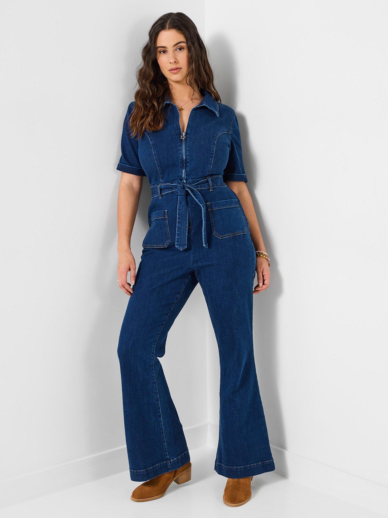 Image 1 of 6 of Joe Browns Suki Stretch Denim Jumpsuit - Blue