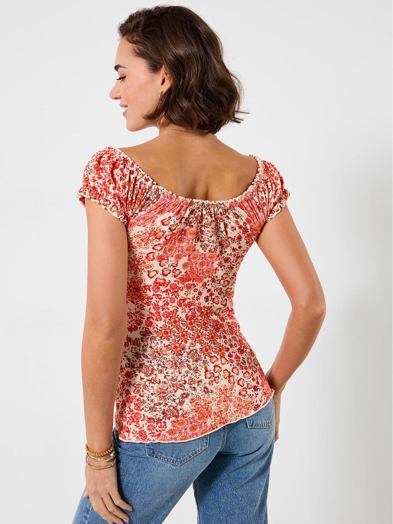  image of joe-browns-summer-days-printed-boho-top-orange