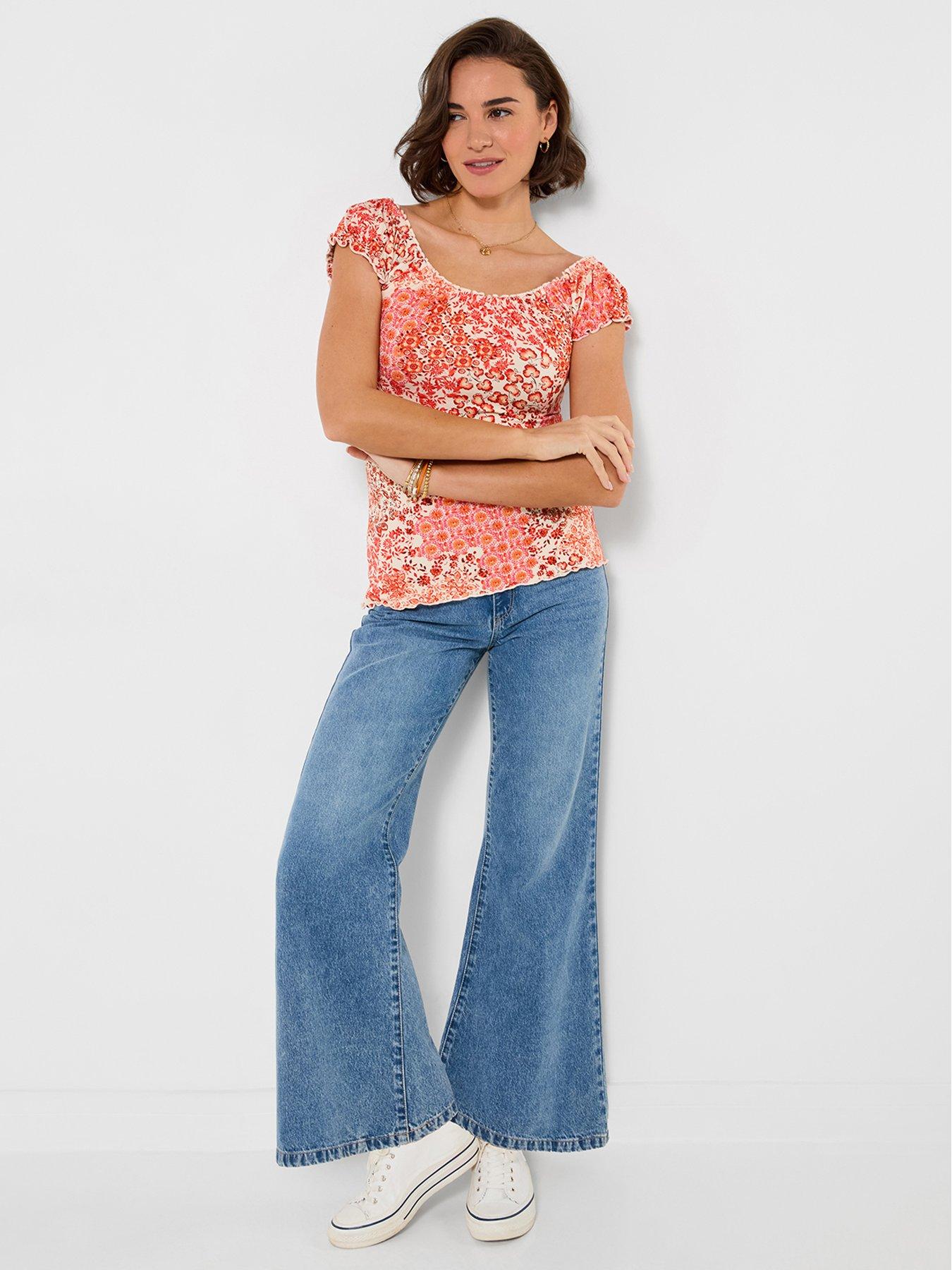  image of joe-browns-summer-days-printed-boho-top-orange