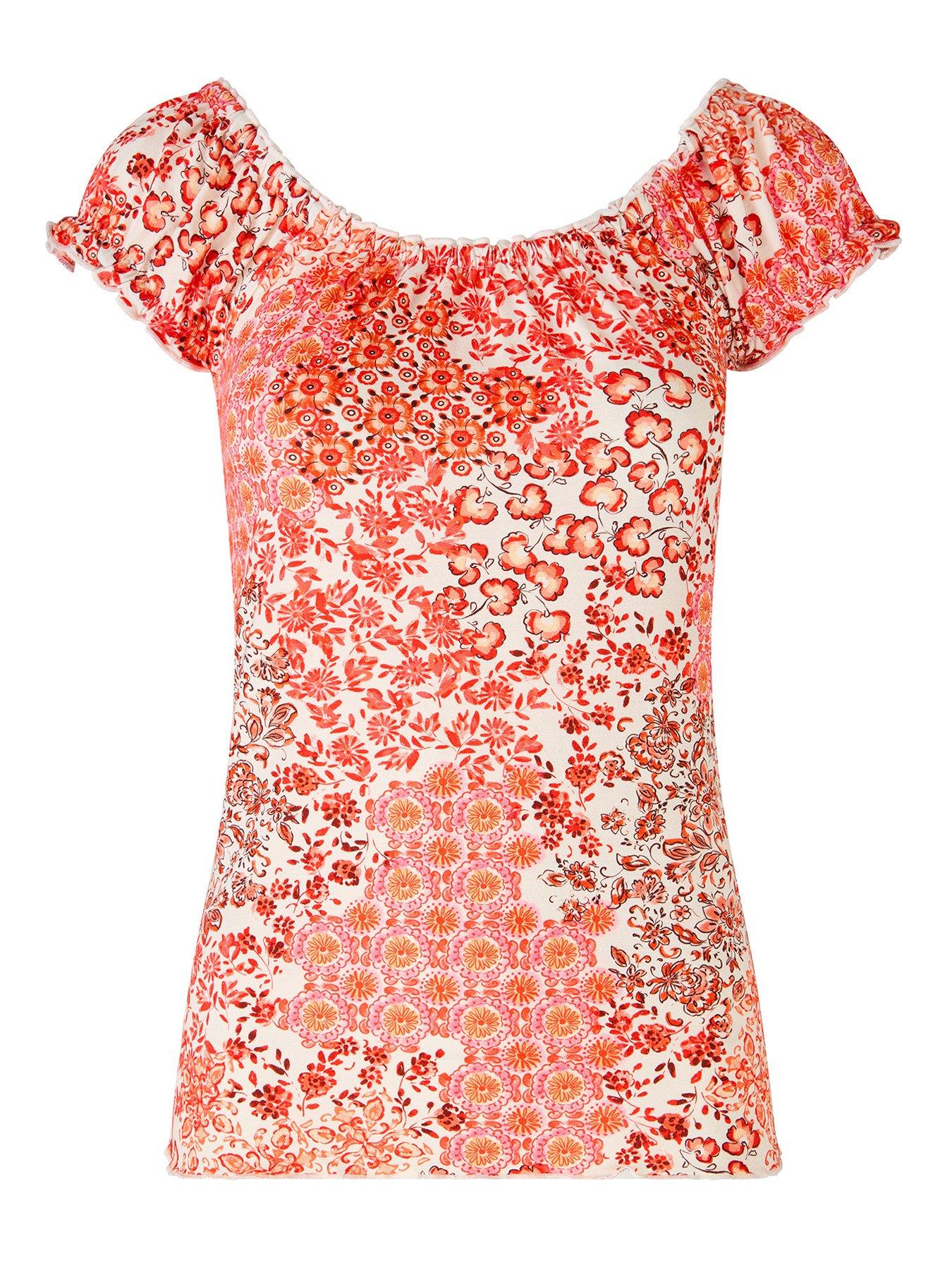  image of joe-browns-summer-days-printed-boho-top-orange
