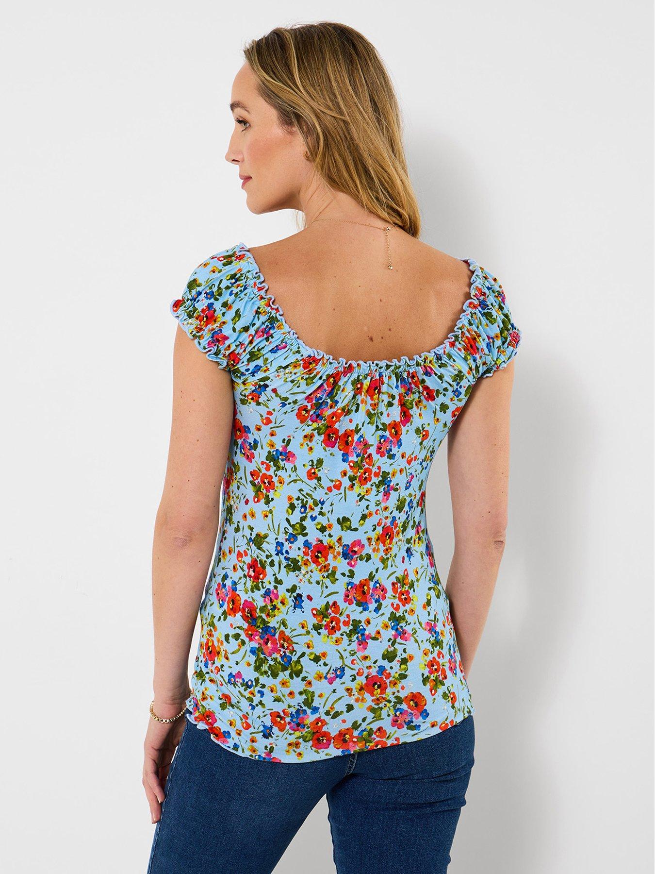  image of joe-browns-ditsy-dream-printed-boho-top-blue