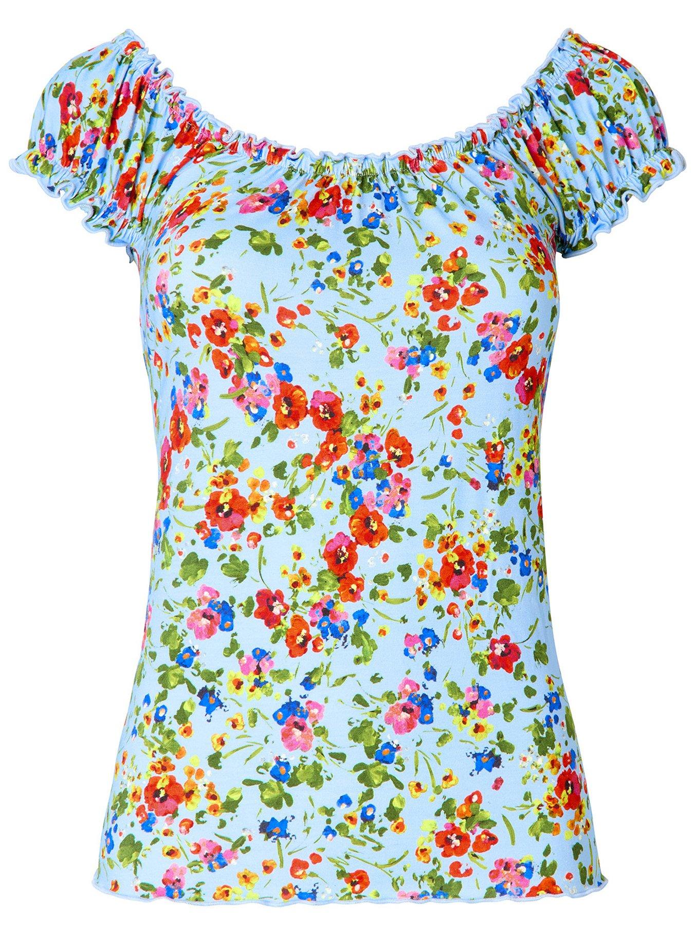  image of joe-browns-ditsy-dream-printed-boho-top-blue