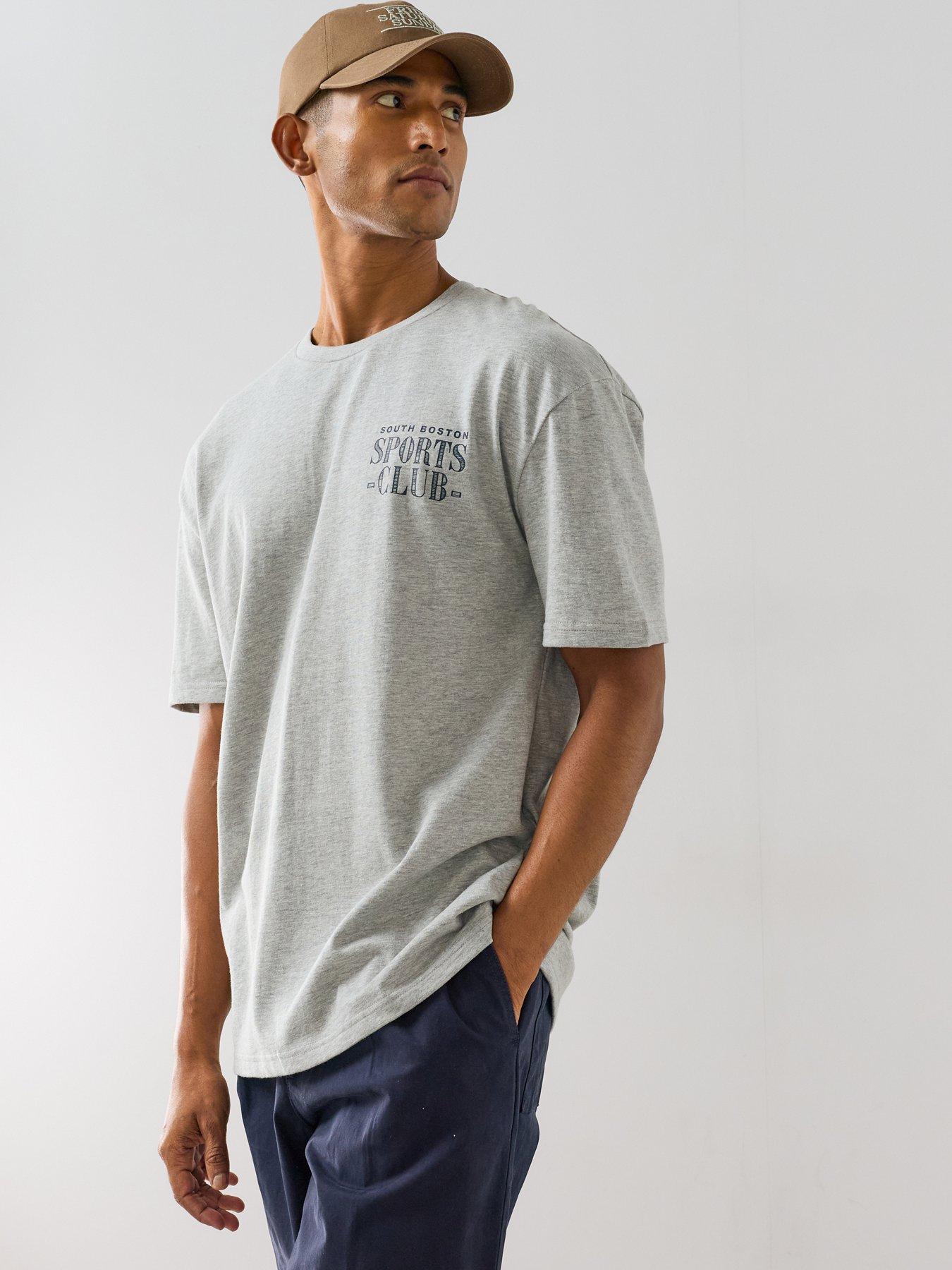 The Very Collection Boston Graphic T-shirt - Grey Marl