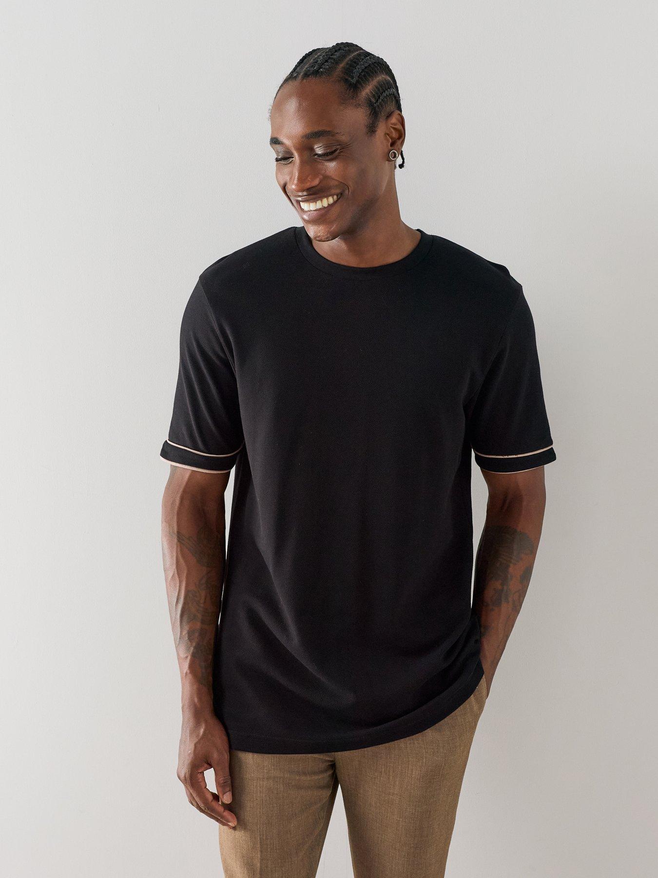 The Very Collection Textured Tipped T-shirt - Black