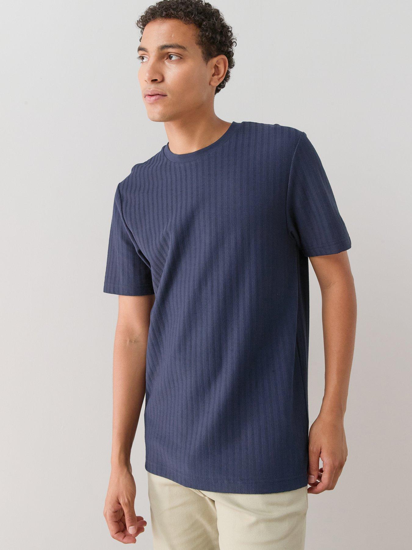 The Very Collection Herringbone T-Shirt - Navy