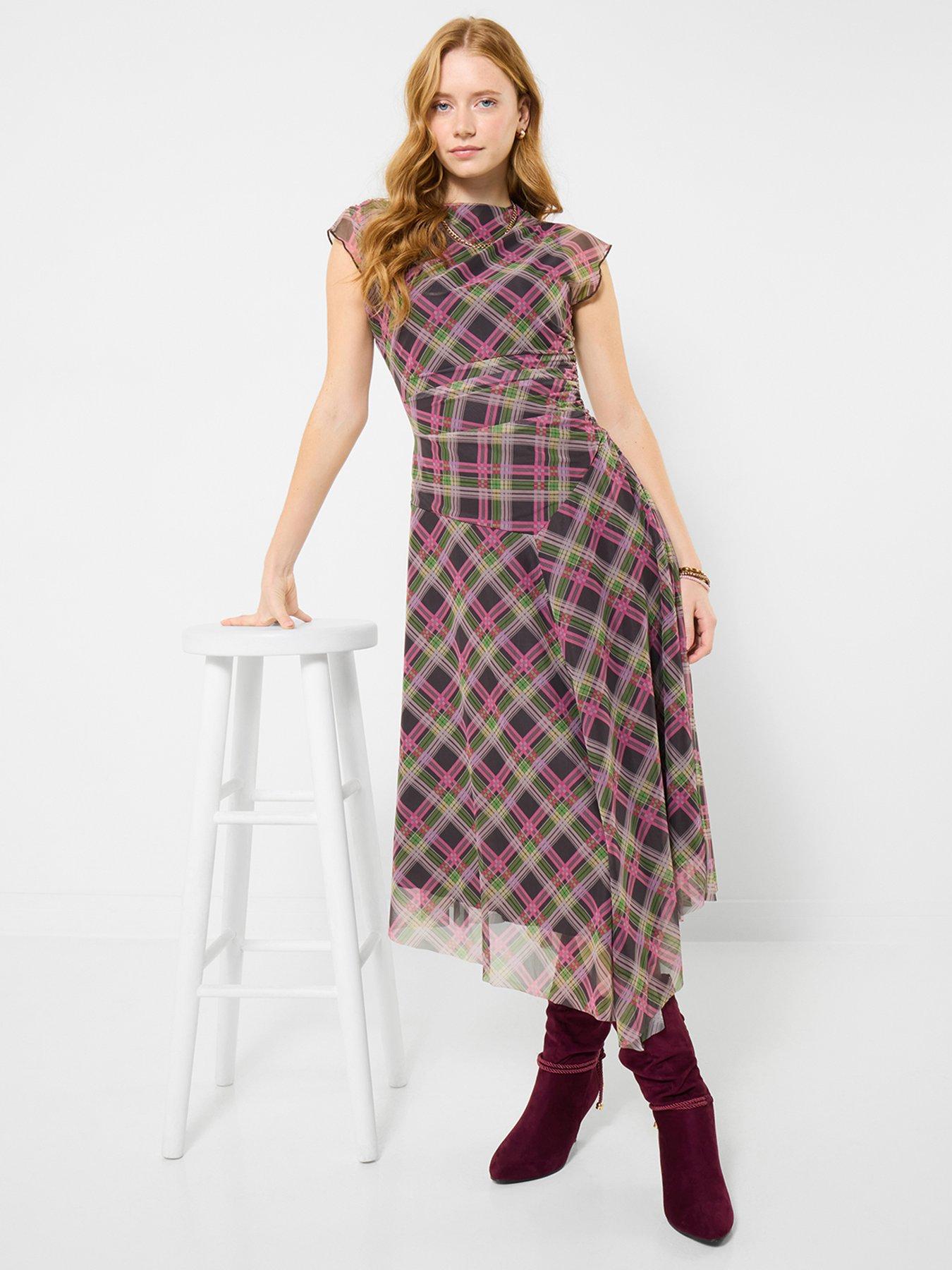 Joe Browns Marcie Check Mesh Dress - Green | Littlewoods