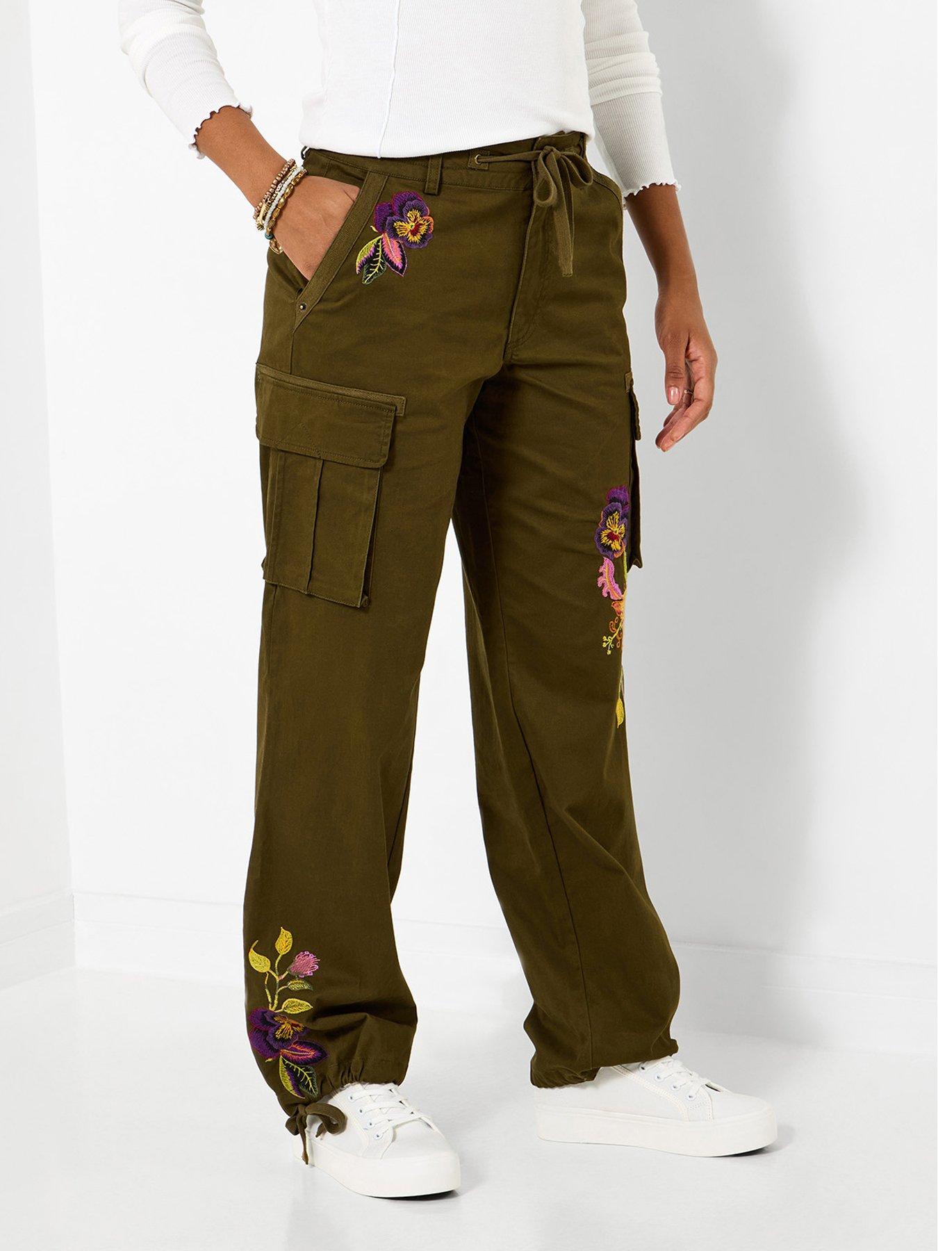  image of joe-browns-remarkable-embroidered-cargos-green