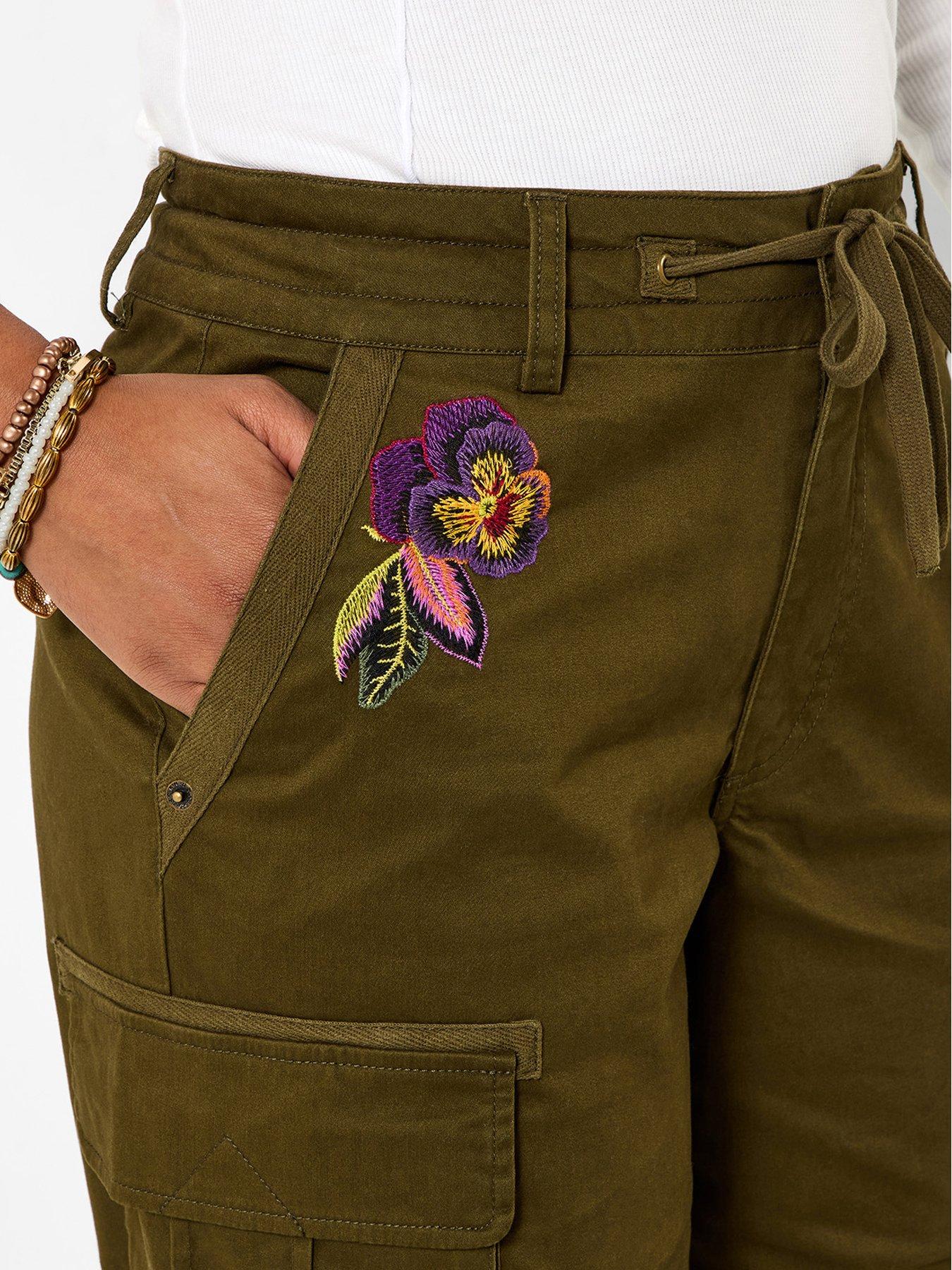  image of joe-browns-remarkable-embroidered-cargos-green