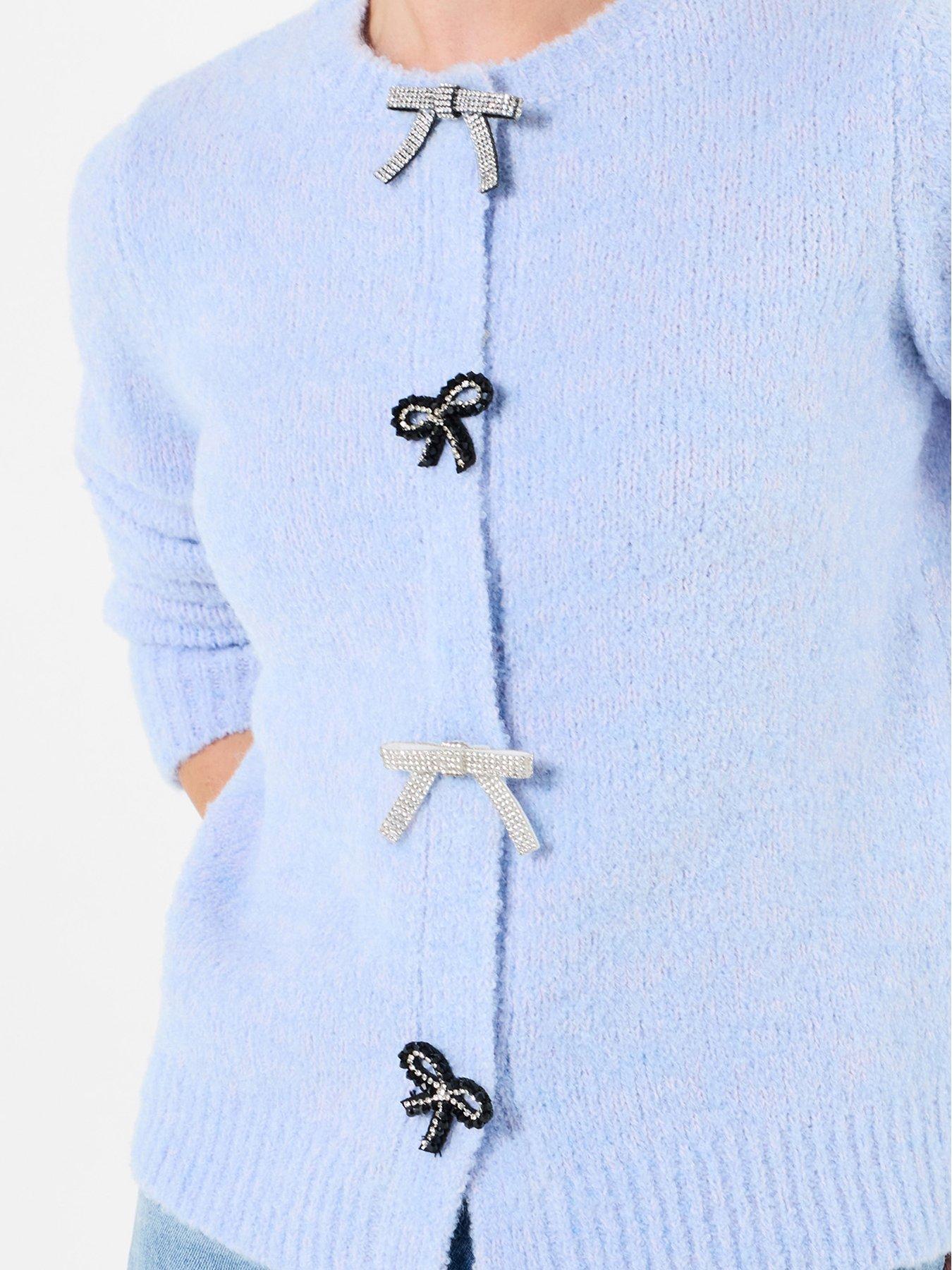 image of joe-browns-betsy-bow-button-cardigan-blue