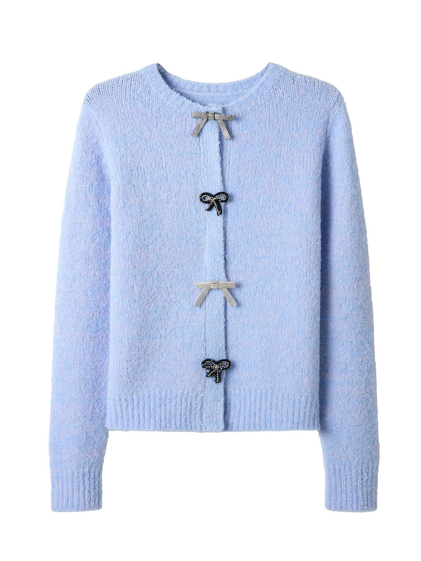  image of joe-browns-betsy-bow-button-cardigan-blue