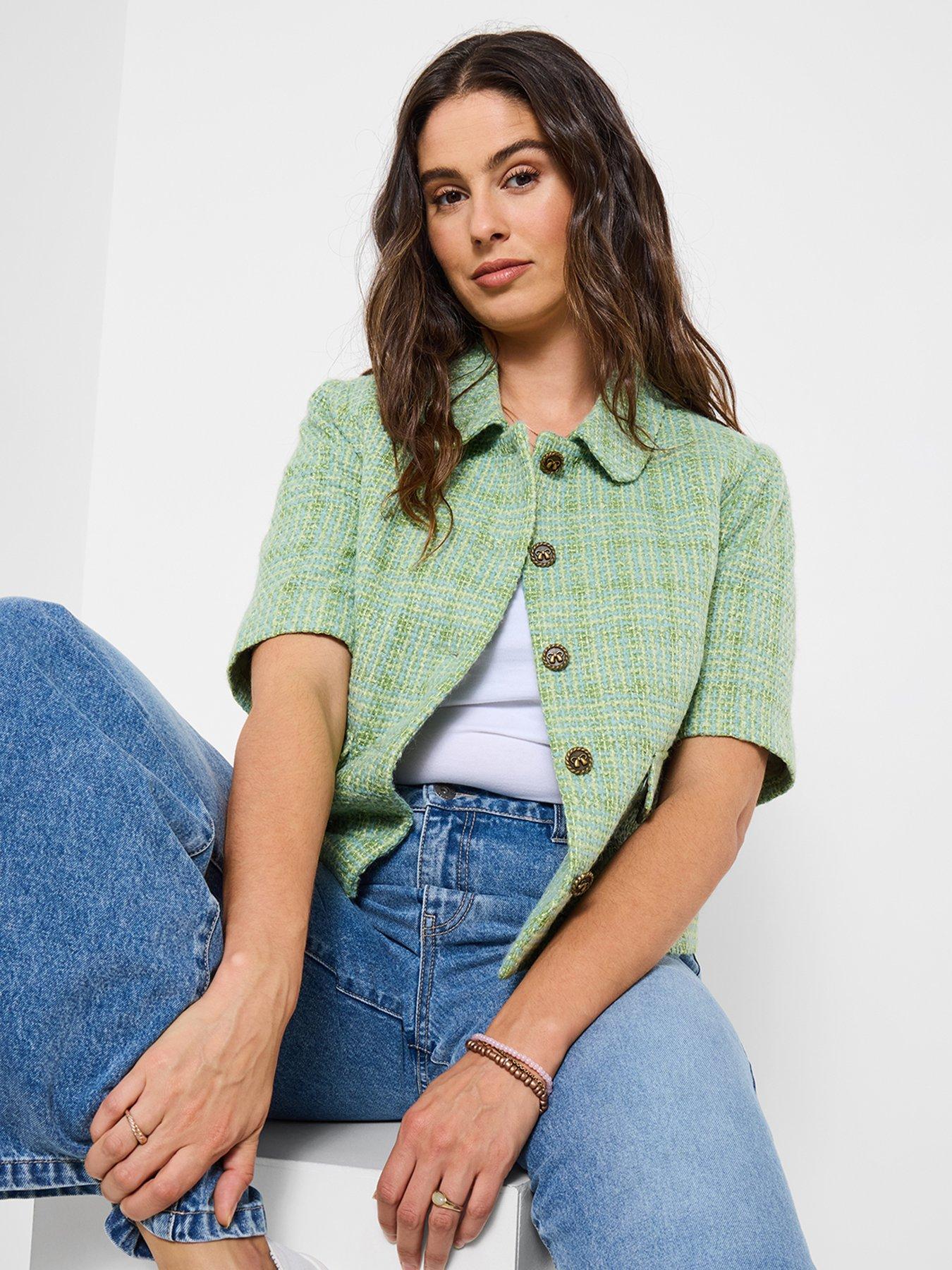  image of joe-browns-lucy-short-sleeve-jacket-green