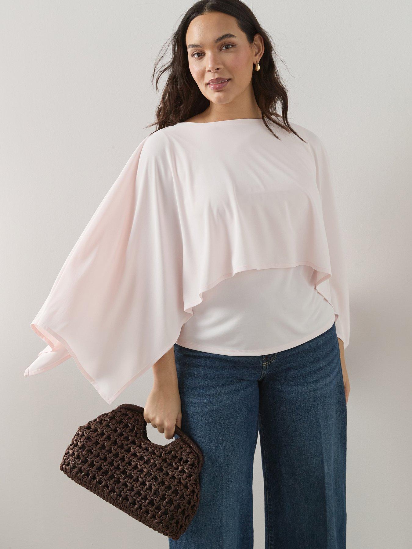  image of the-very-collection-curve-cape-stretch-top