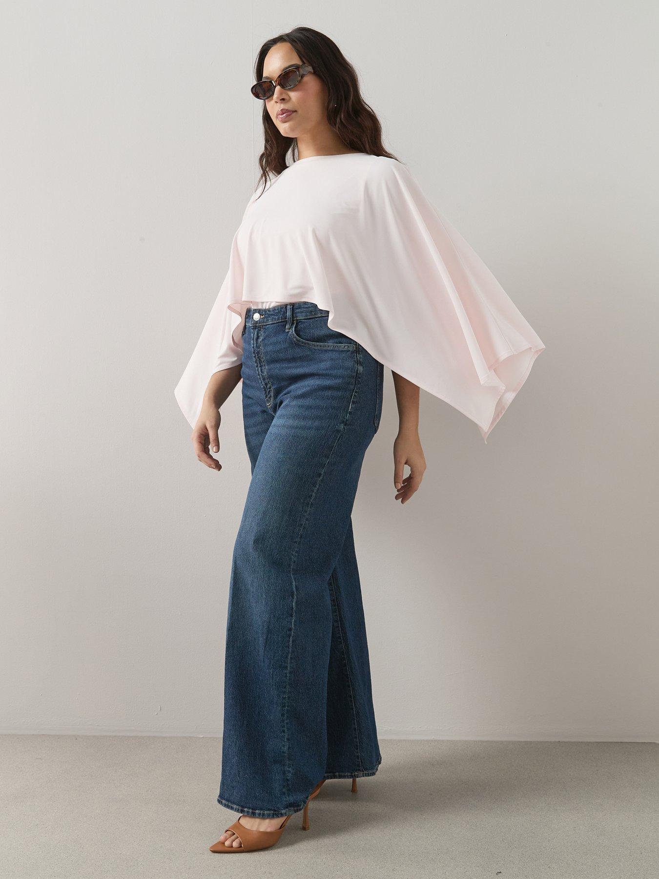 image of the-very-collection-curve-cape-stretch-top