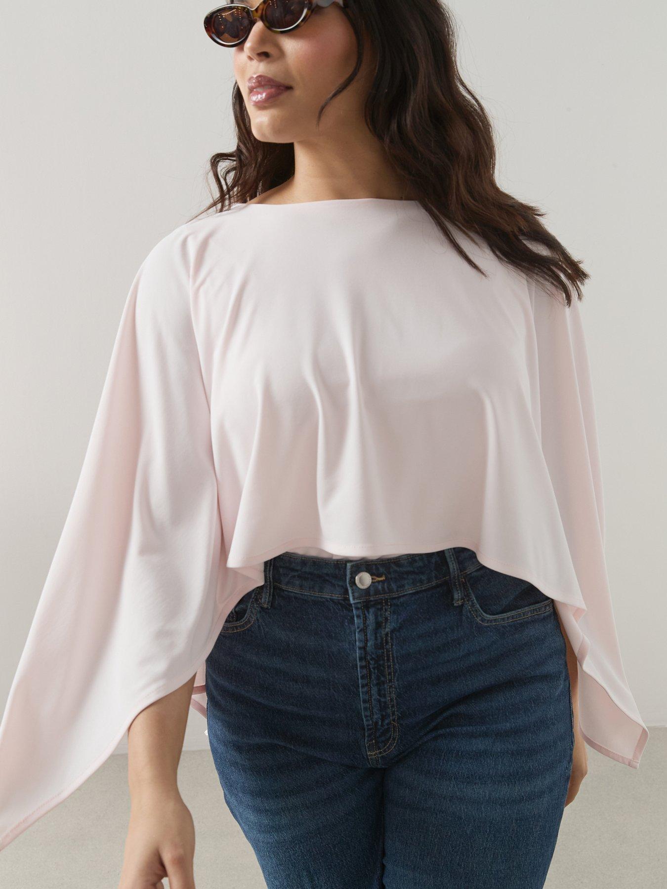  image of the-very-collection-curve-cape-stretch-top