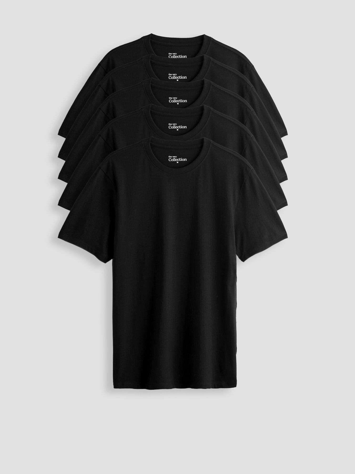 The Very Collection 5 Pack Essentials T-Shirts - Black
