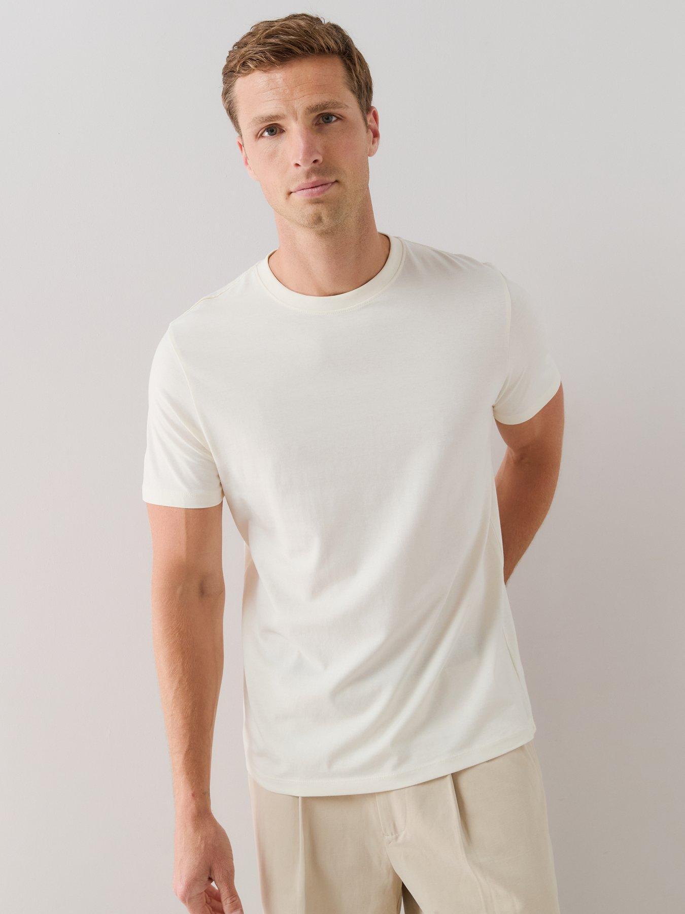 Image 6 of 7 of The Very Collection 3 Pack Essential T-Shirts - Blue/Cream/Mushroom