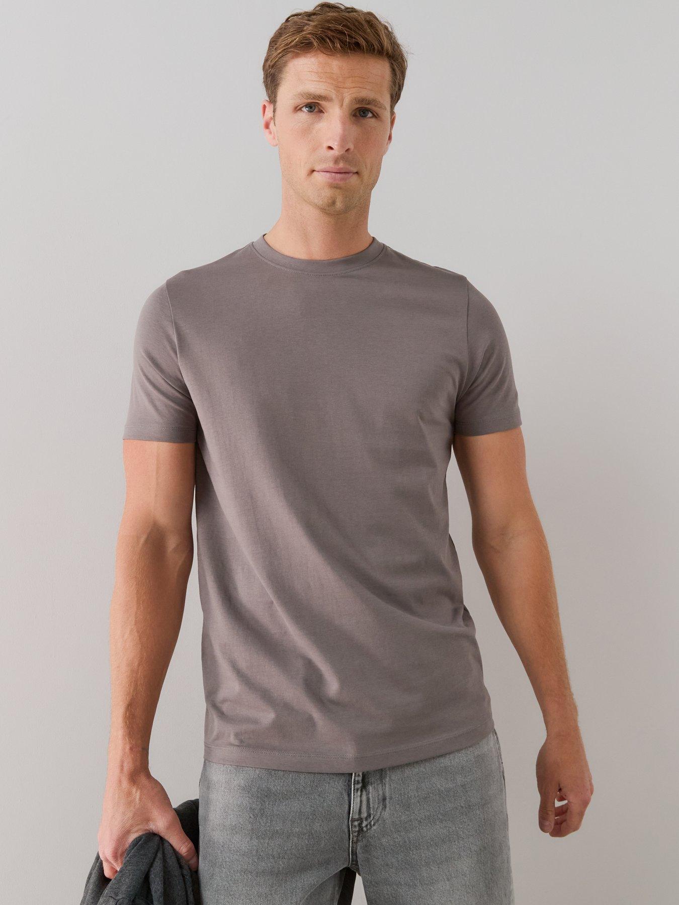 Image 2 of 7 of The Very Collection 3 Pack Essentials T-shirts - Light Grey/blue/charcoal