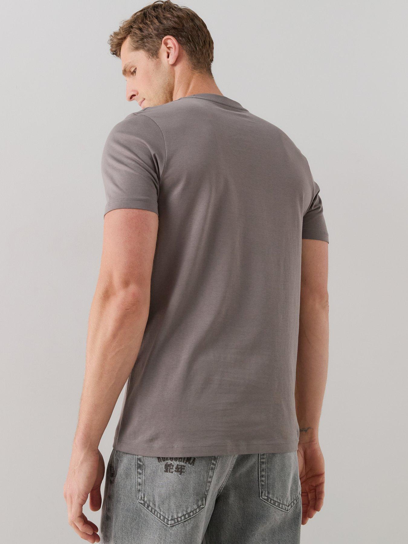 Image 3 of 7 of The Very Collection 3 Pack Essentials T-shirts - Light Grey/blue/charcoal