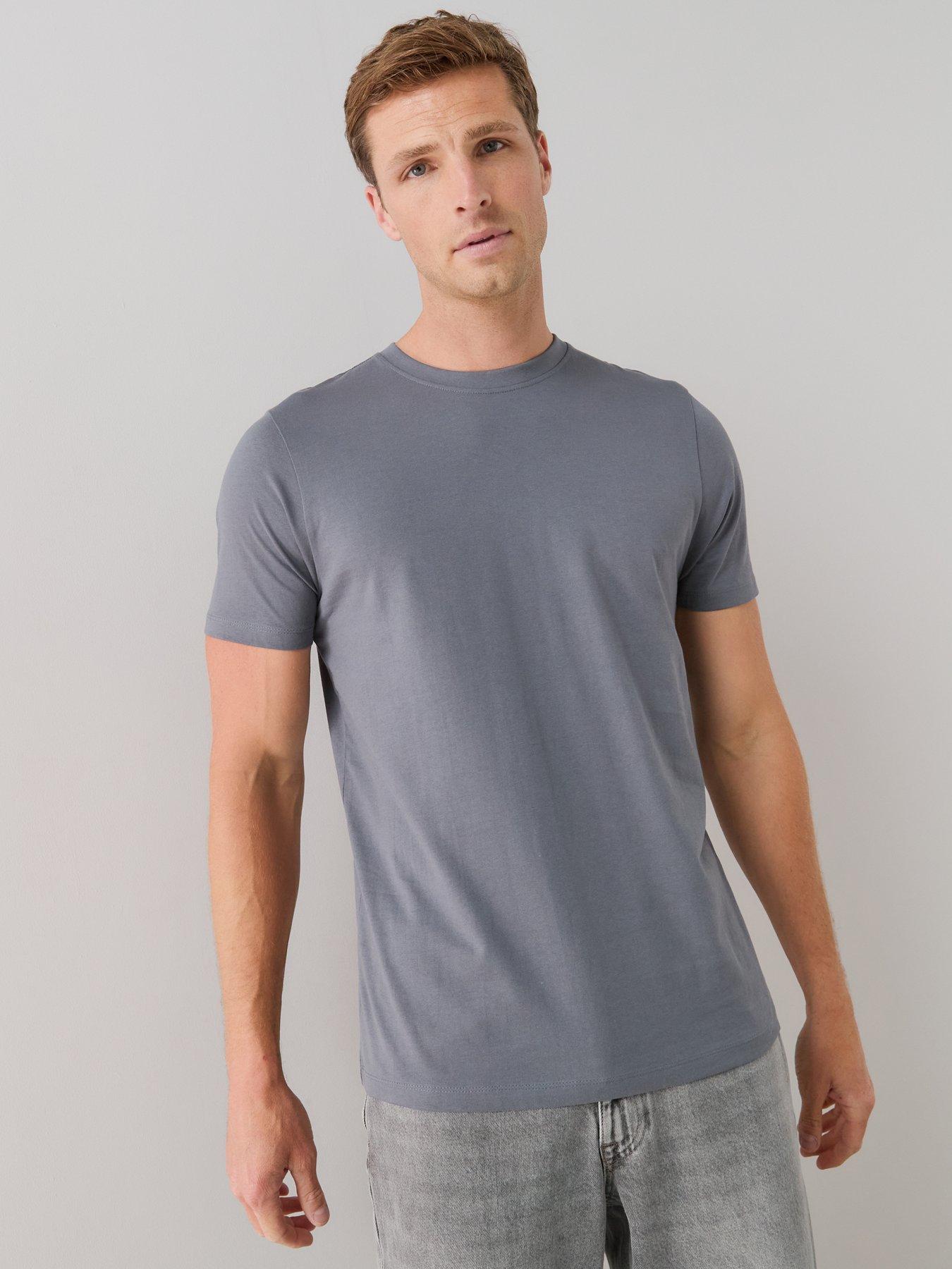 Image 5 of 7 of The Very Collection 3 Pack Essentials T-shirts - Light Grey/blue/charcoal