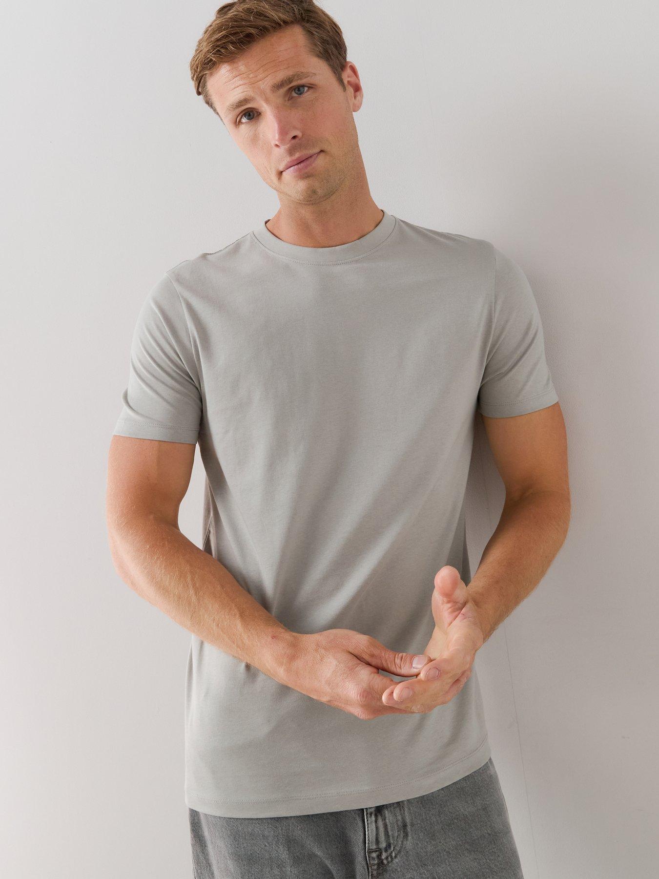 Image 6 of 7 of The Very Collection 3 Pack Essentials T-shirts - Light Grey/blue/charcoal