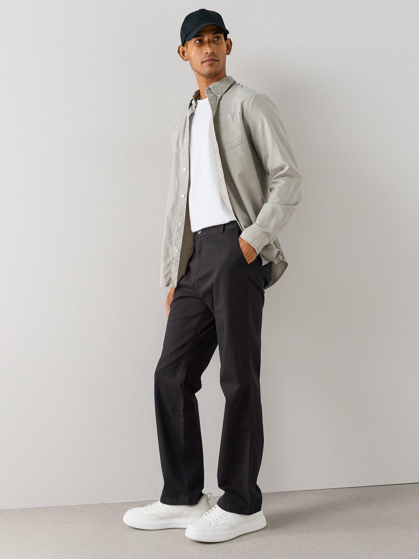 The Very Collection Straight Stretch Cotton Rich Chino Trousers - Black