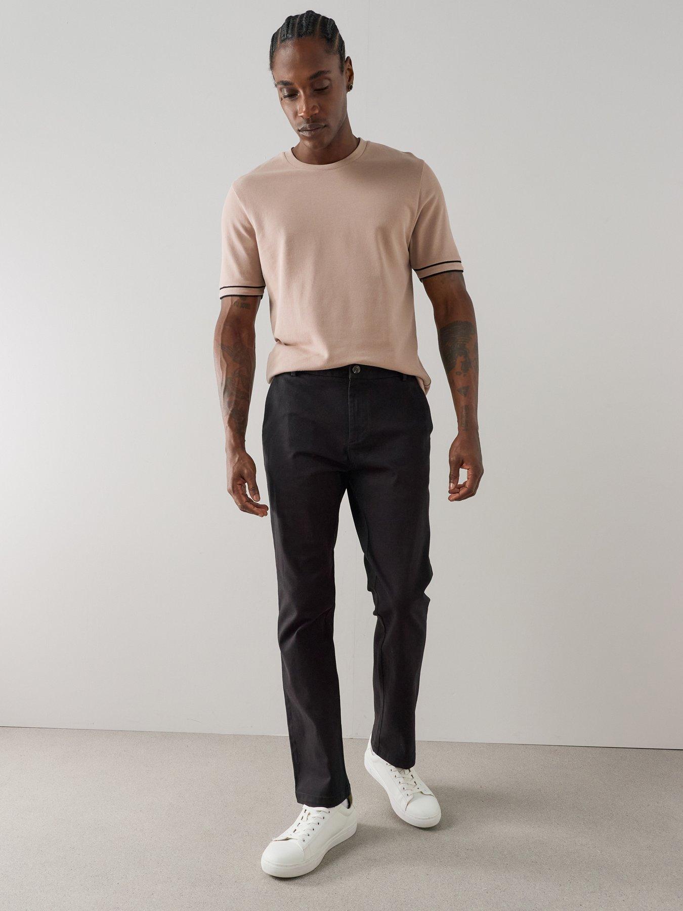 The Very Collection Slim Stretch Cotton Rich Chino Trousers - Black