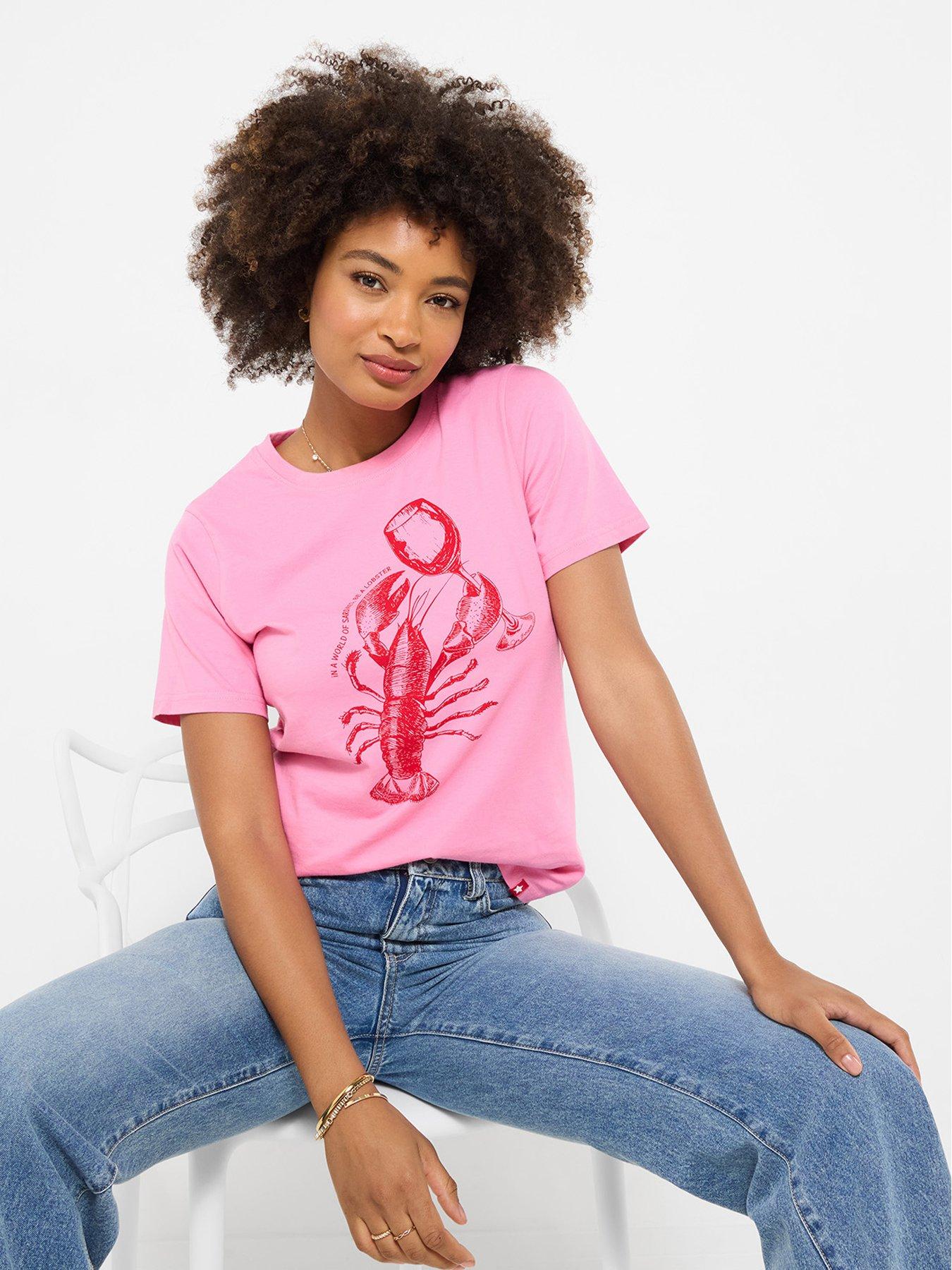 Joe Browns Be A Lobster Graphic T-Shirt - Pink