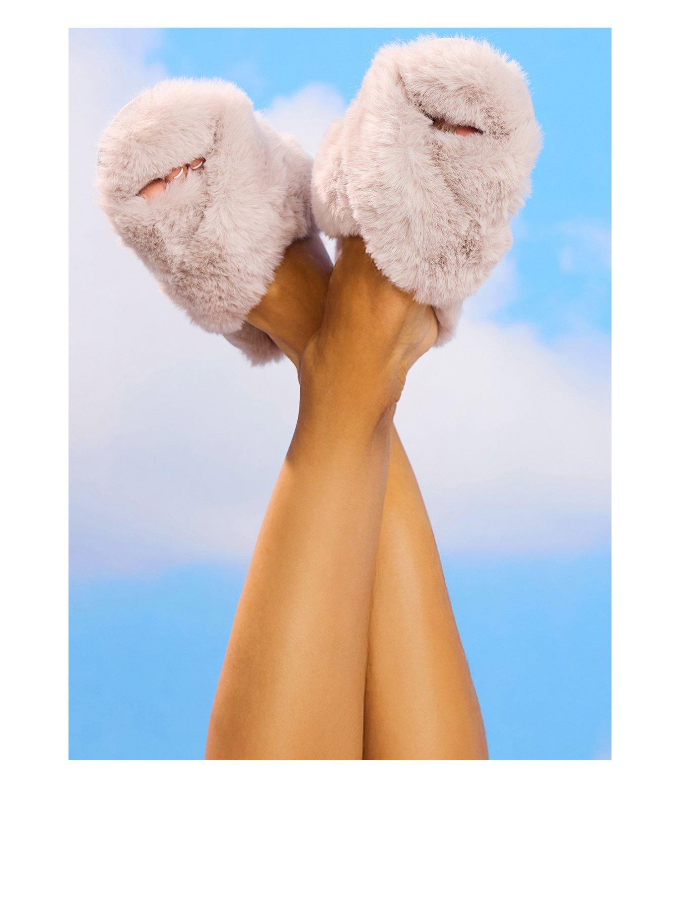 Boux Avenue Cross Band Slider Slippers - Grey
