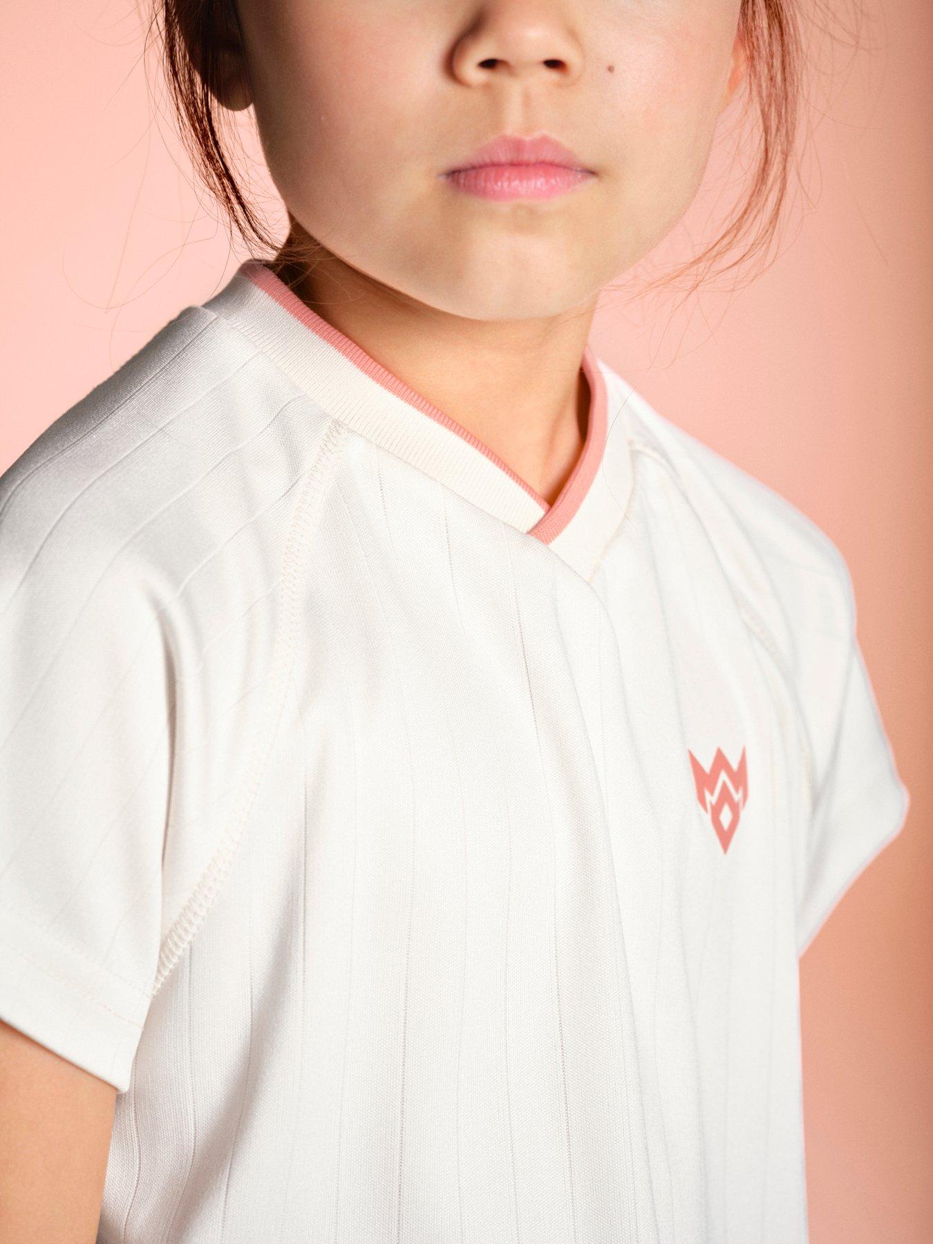 Image 6 of 7 of Miss Kick Girls Football Isobelle T-Shirt - White