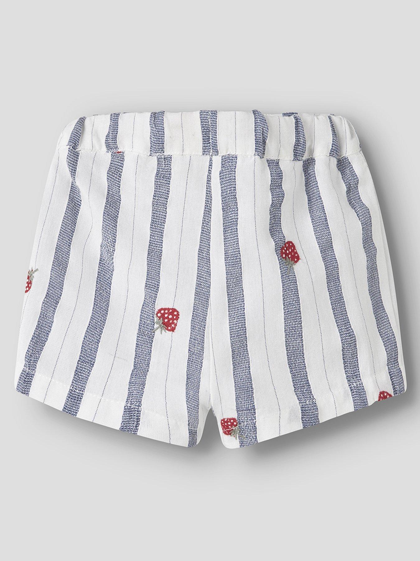 Image 2 of 3 of Name It Mini Girls Strawberry Stripe Shorts - Multi