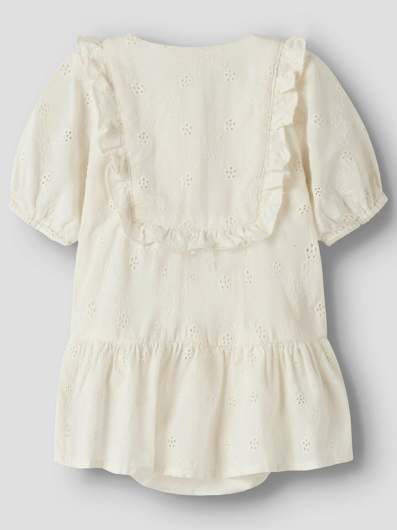 Image 2 of 3 of Lil Atelier Baby Girls Sibling Woven Body Dress - Light Yellow
