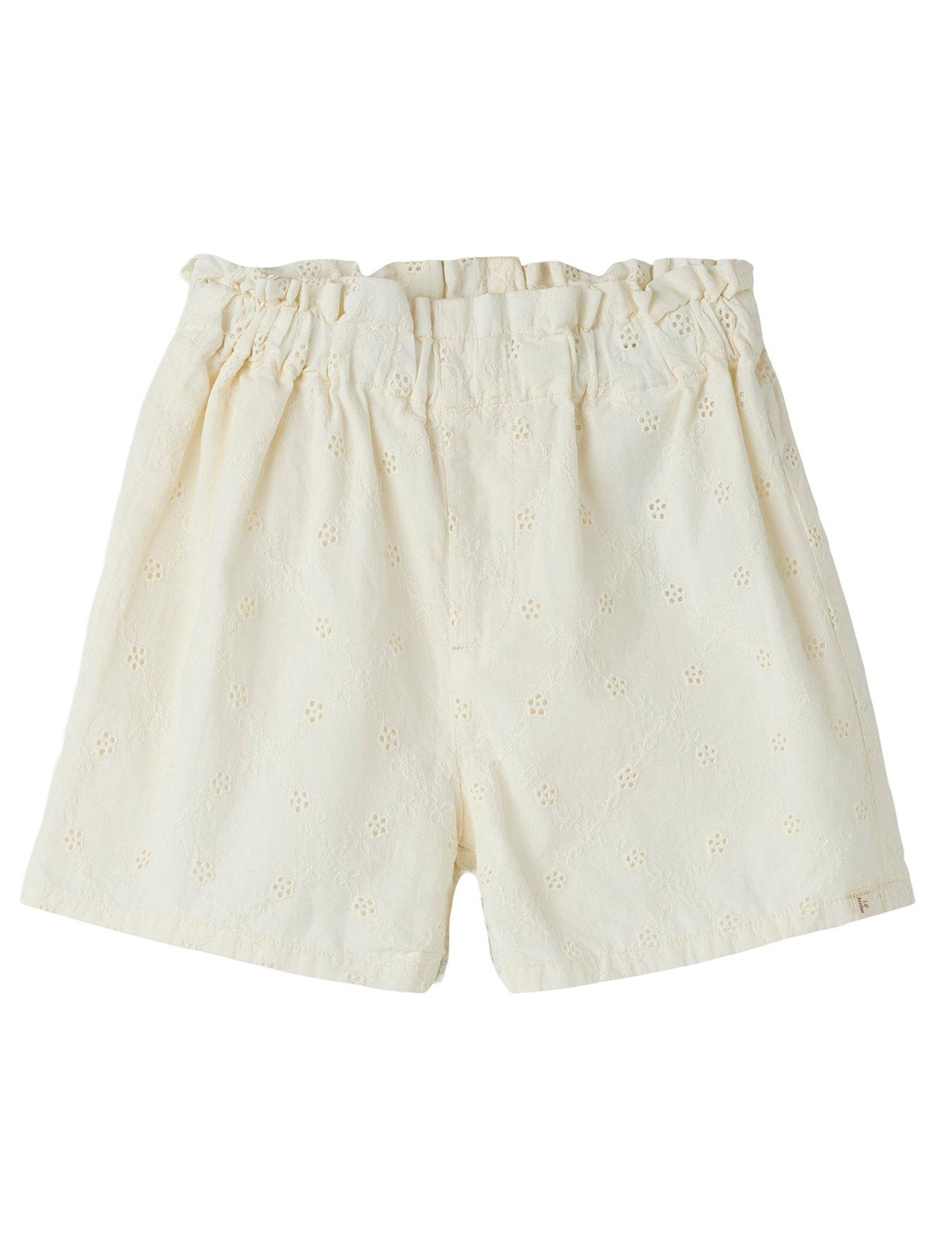 Lil Atelier Mini Girls Sibling Woven Co-ord Shorts - Light Yellow