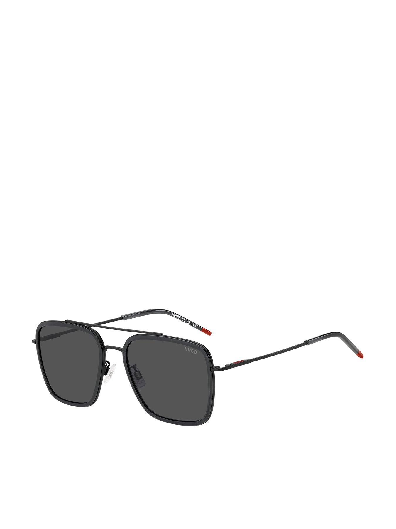 Image 1 of 5 of HUGO Square Double Bridge Sunglasses- Grey