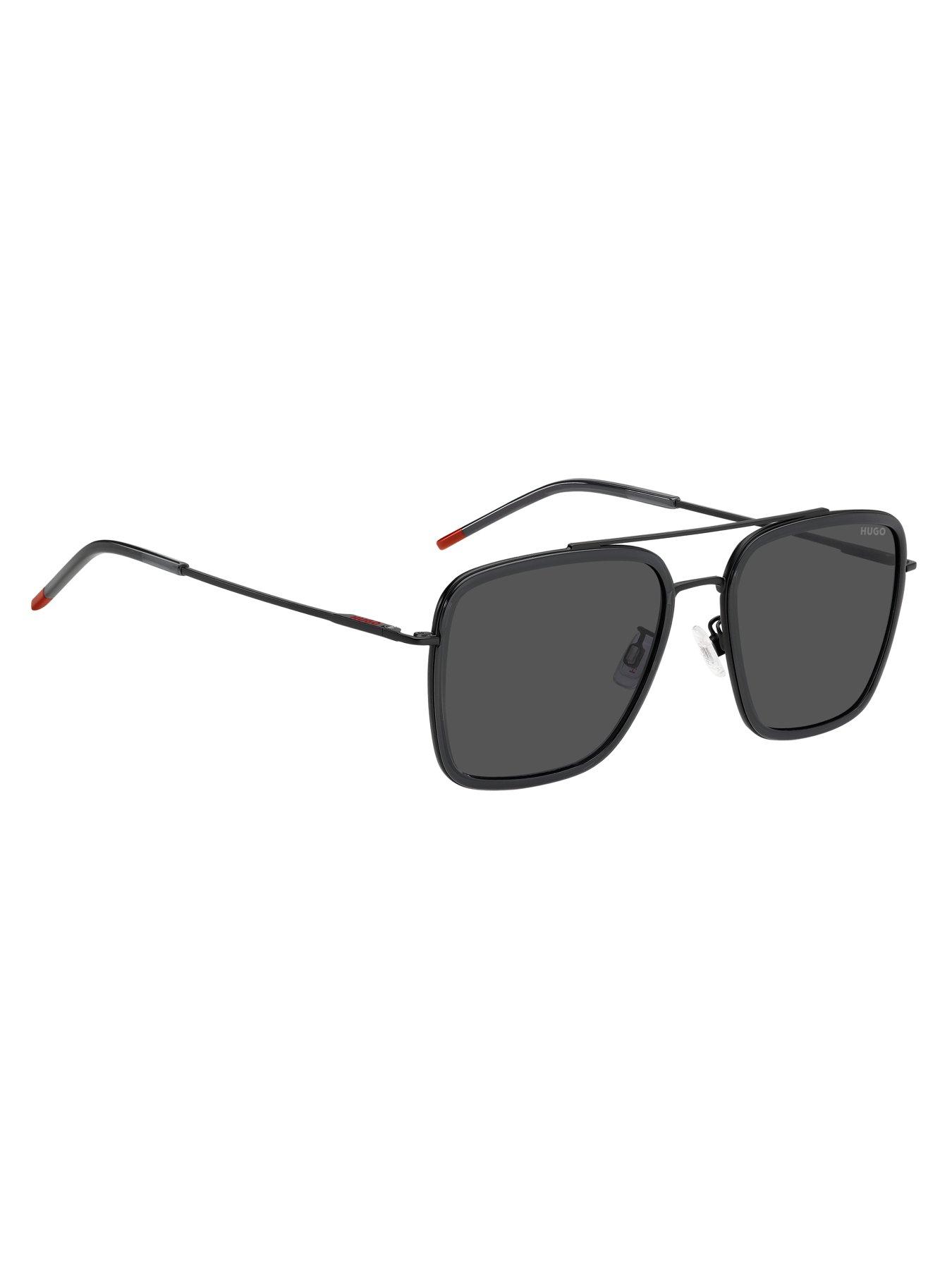  image of hugo-square-double-bridge-sunglasses--grey