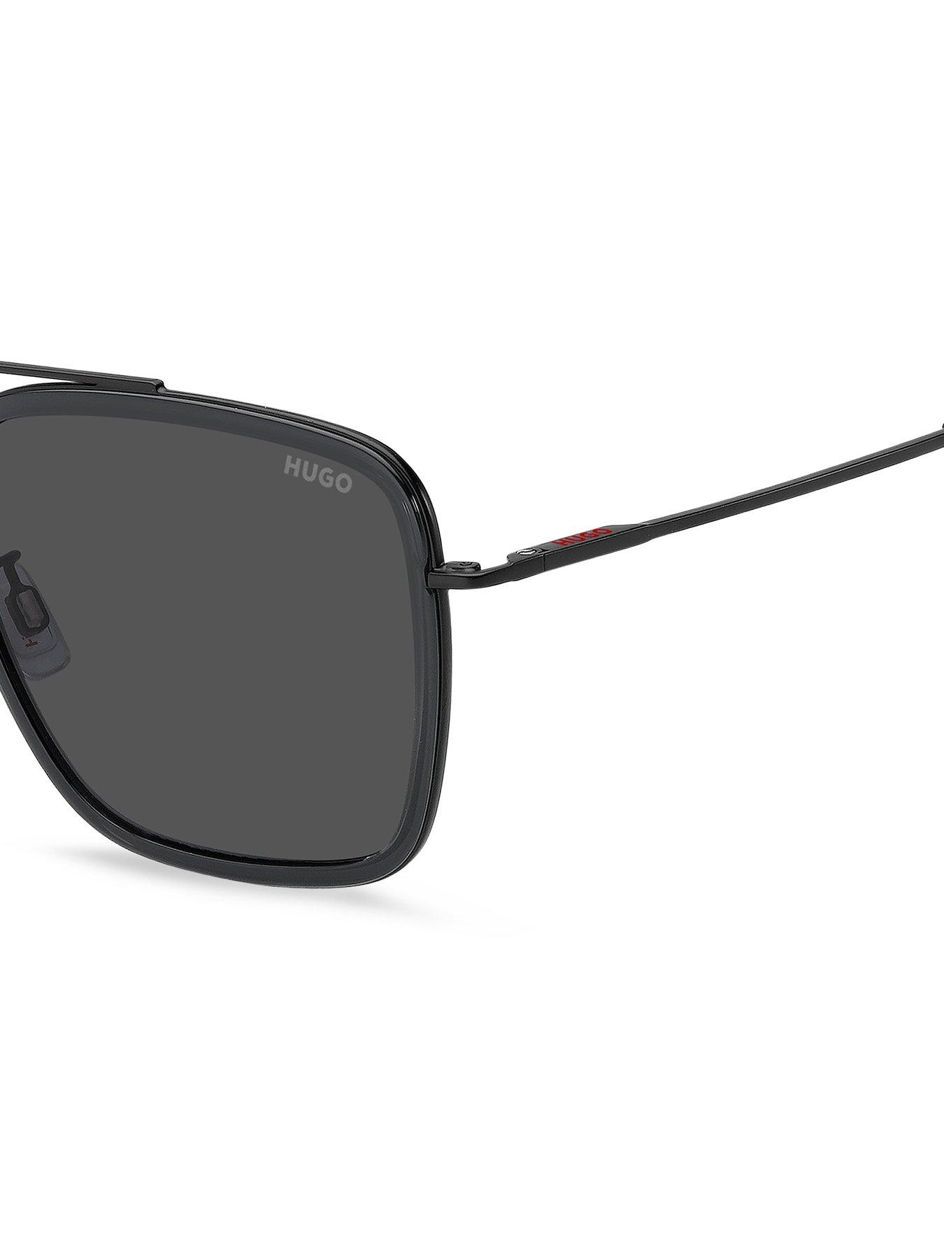  image of hugo-square-double-bridge-sunglasses--grey