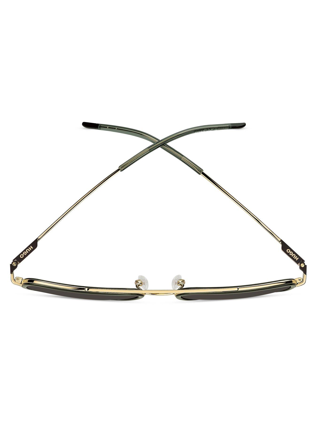 Image 4 of 5 of HUGO Square Double Bridge Sunglasses- Gold