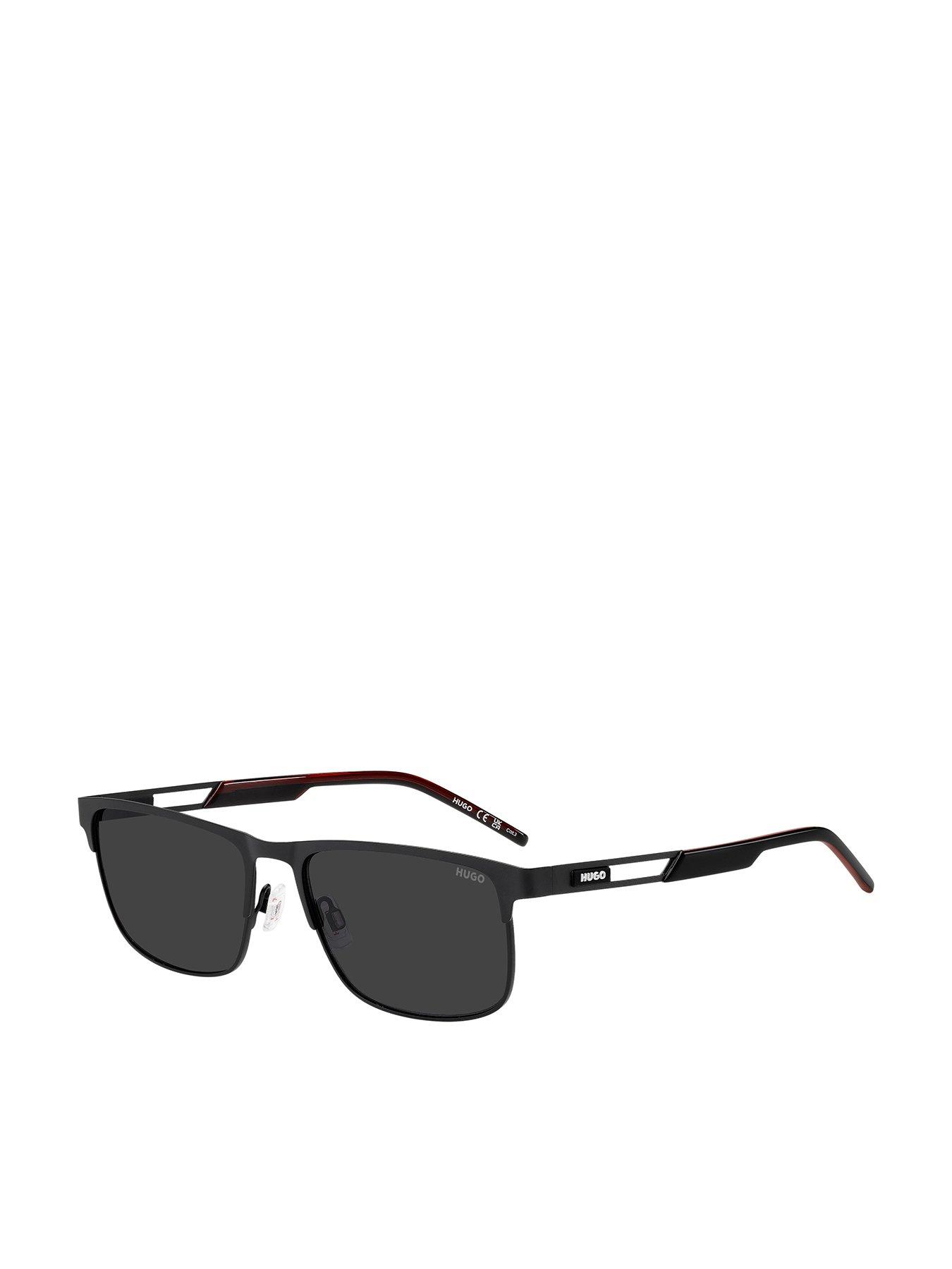 front image of hugo-rectangular-sunglasses--matte-black