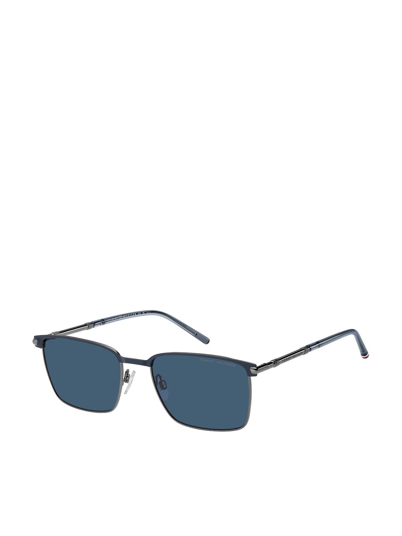 front image of tommy-hilfiger-square-sunglasses-blue