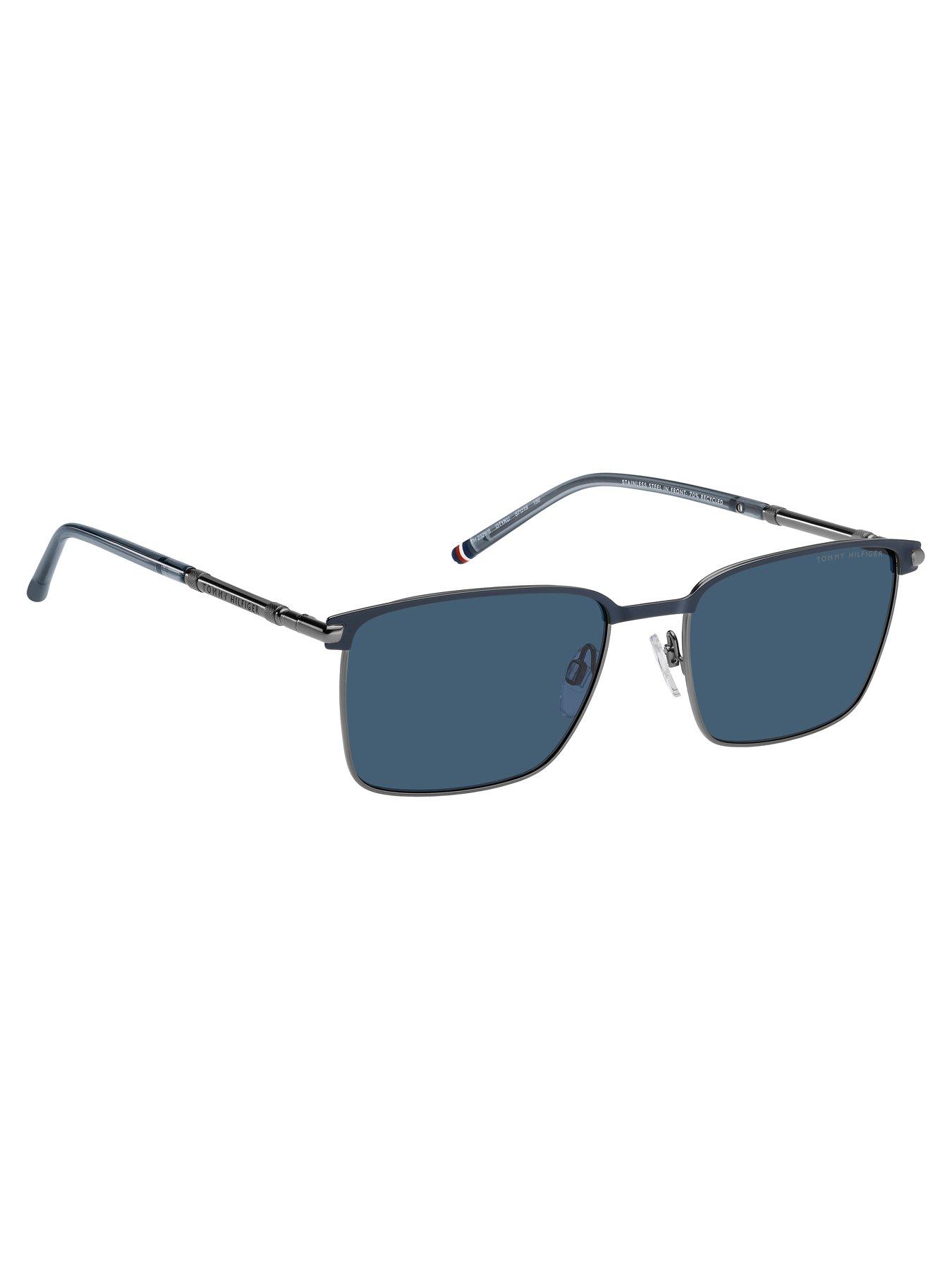  image of tommy-hilfiger-square-sunglasses-blue