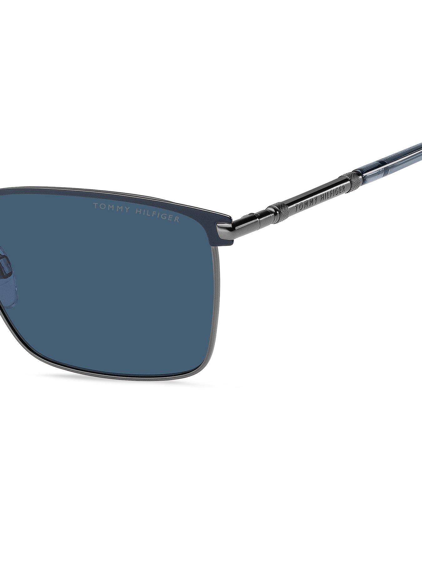  image of tommy-hilfiger-square-sunglasses-blue