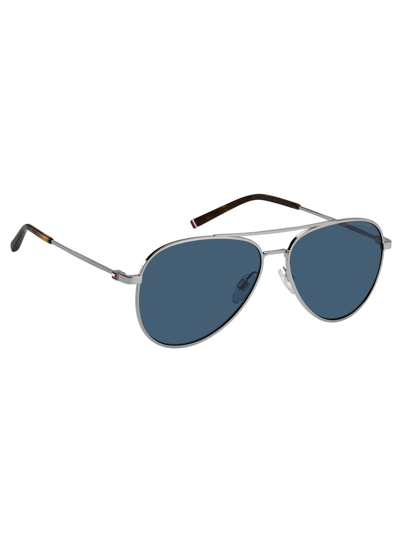 back image of tommy-hilfiger-classic-pilot-sunglasses--chrome