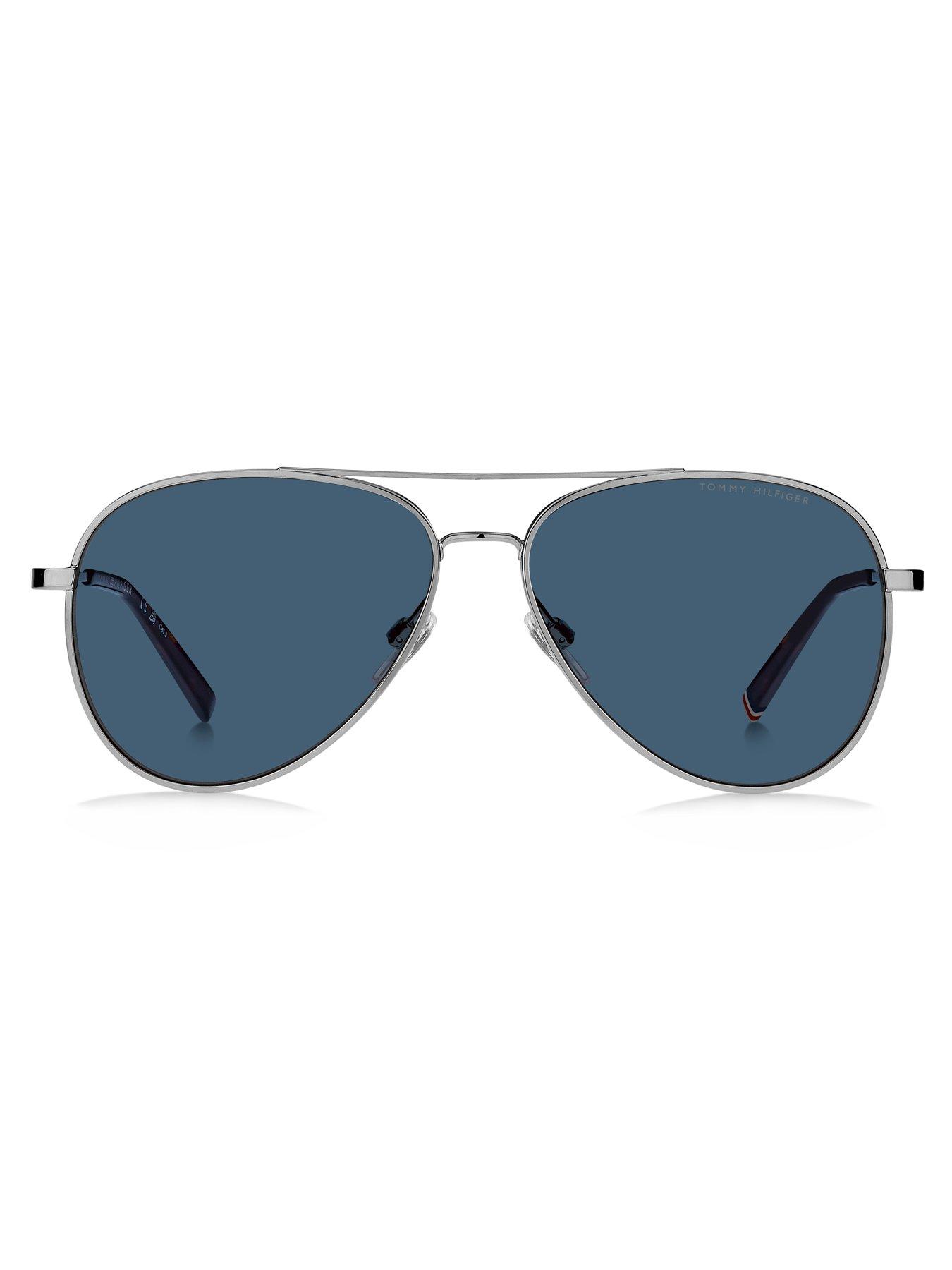  image of tommy-hilfiger-classic-pilot-sunglasses--chrome
