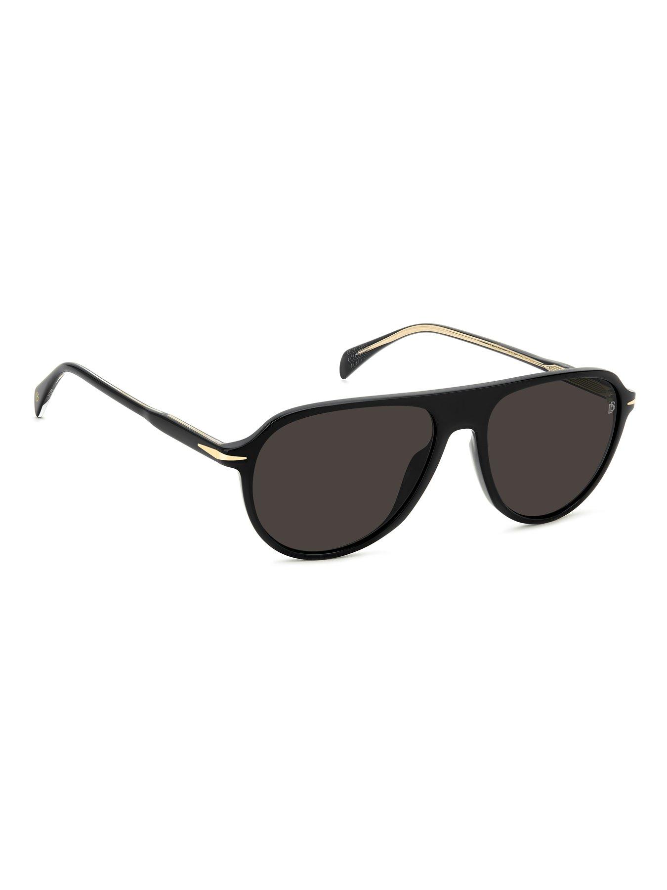  image of eyewear-by-david-beckham-pilot-sunglasses--black-acetate