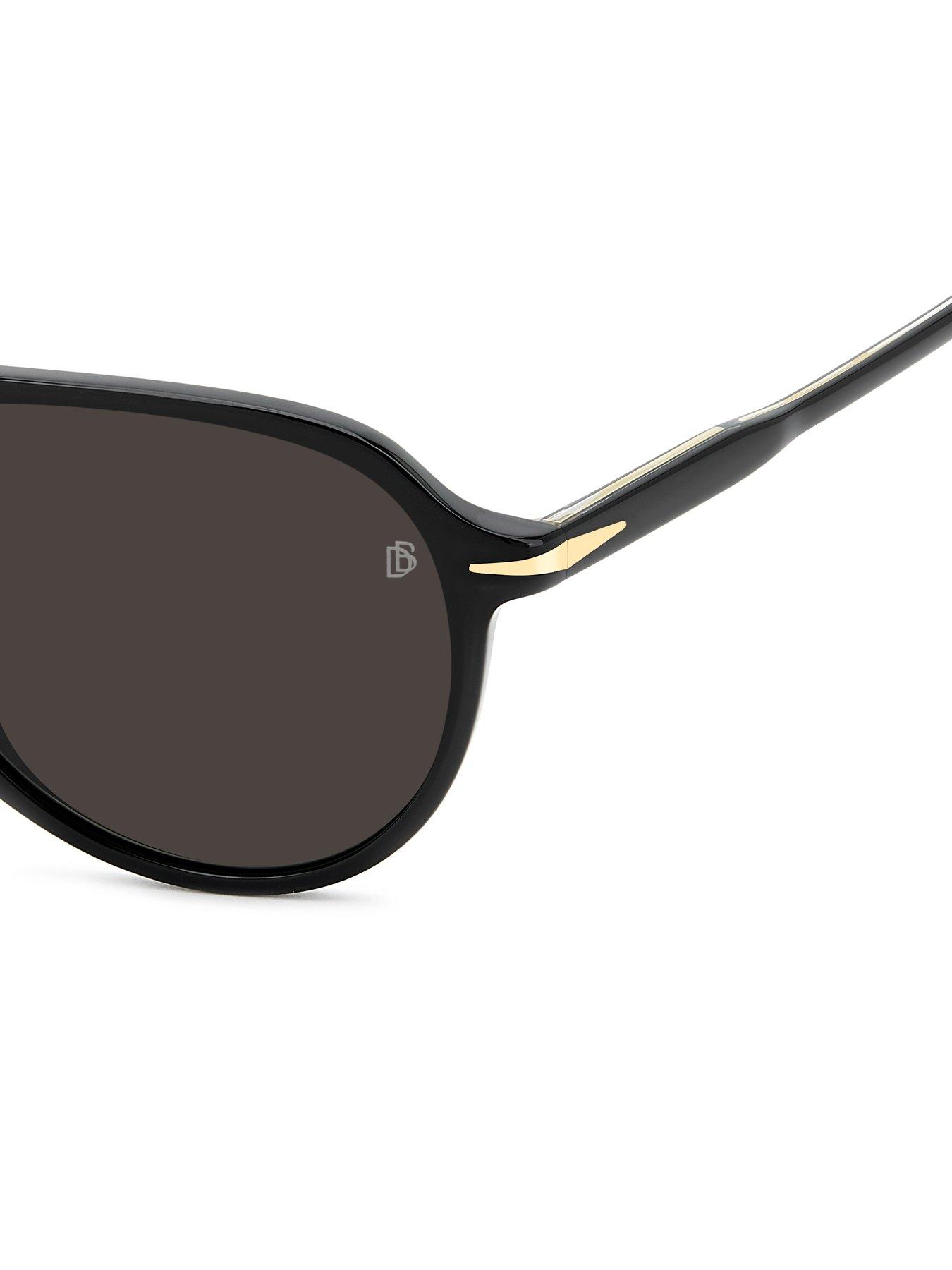  image of eyewear-by-david-beckham-pilot-sunglasses--black-acetate