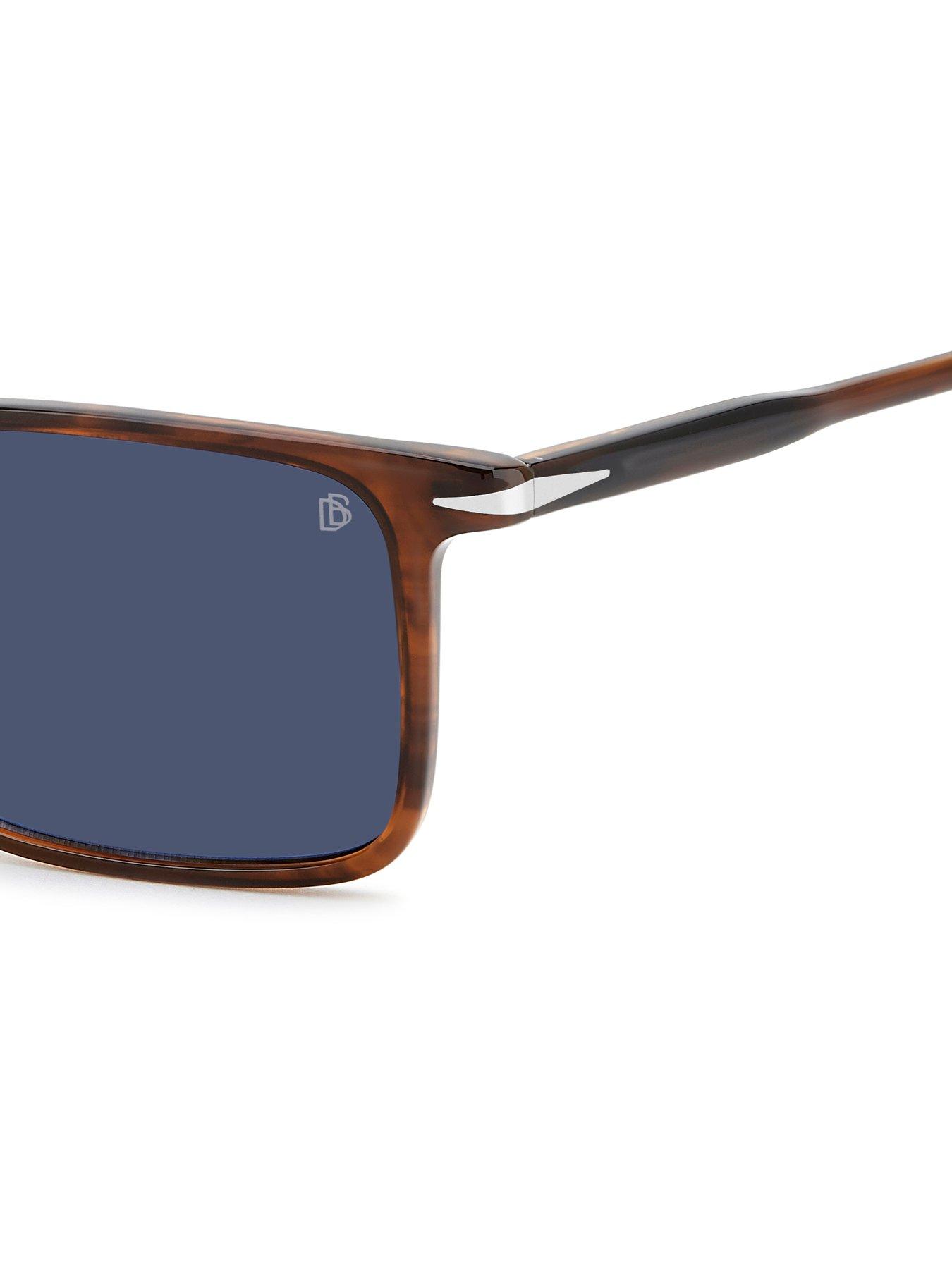  image of eyewear-by-david-beckham-rectangular-sunglasses--brown