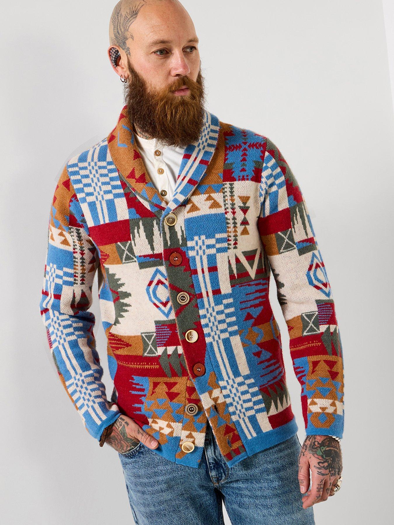  image of joe-browns-patchwork-aztec-knitted-cardigan
