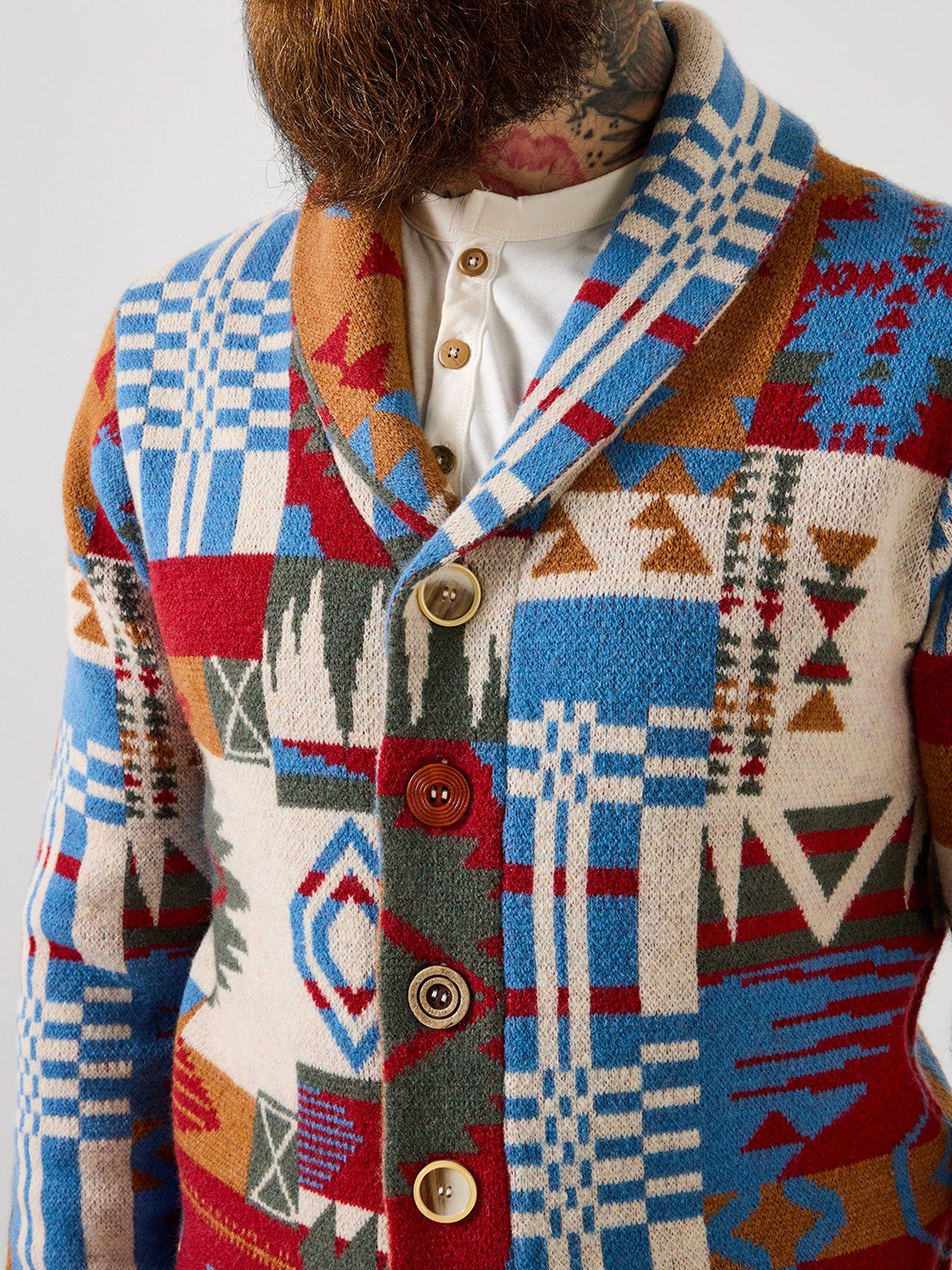  image of joe-browns-patchwork-aztec-knitted-cardigan