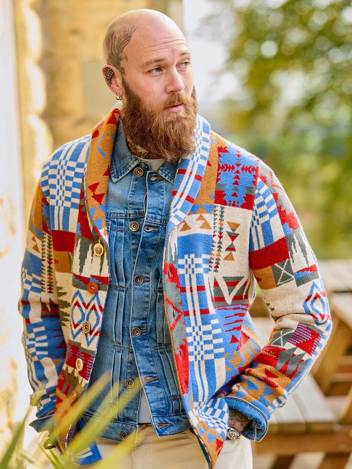  image of joe-browns-patchwork-aztec-knitted-cardigan